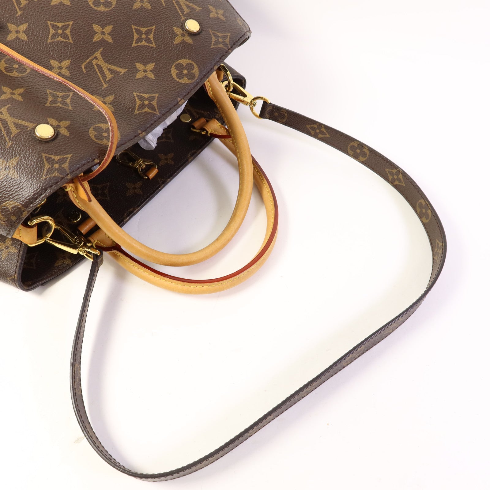 LOUIS VUITTON Monogram Montaigne MM金扣手挽肩背兩用袋