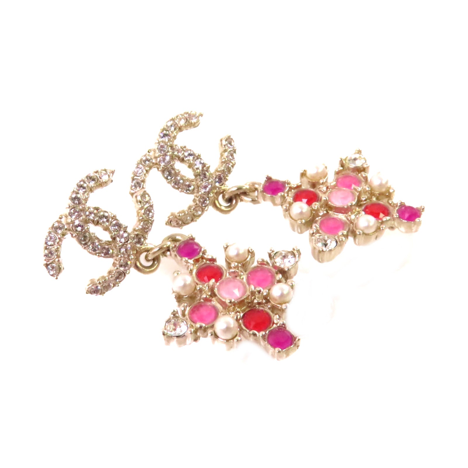 CHANEL 金屬/仿珍珠CC Earrings耳環金色/彩色