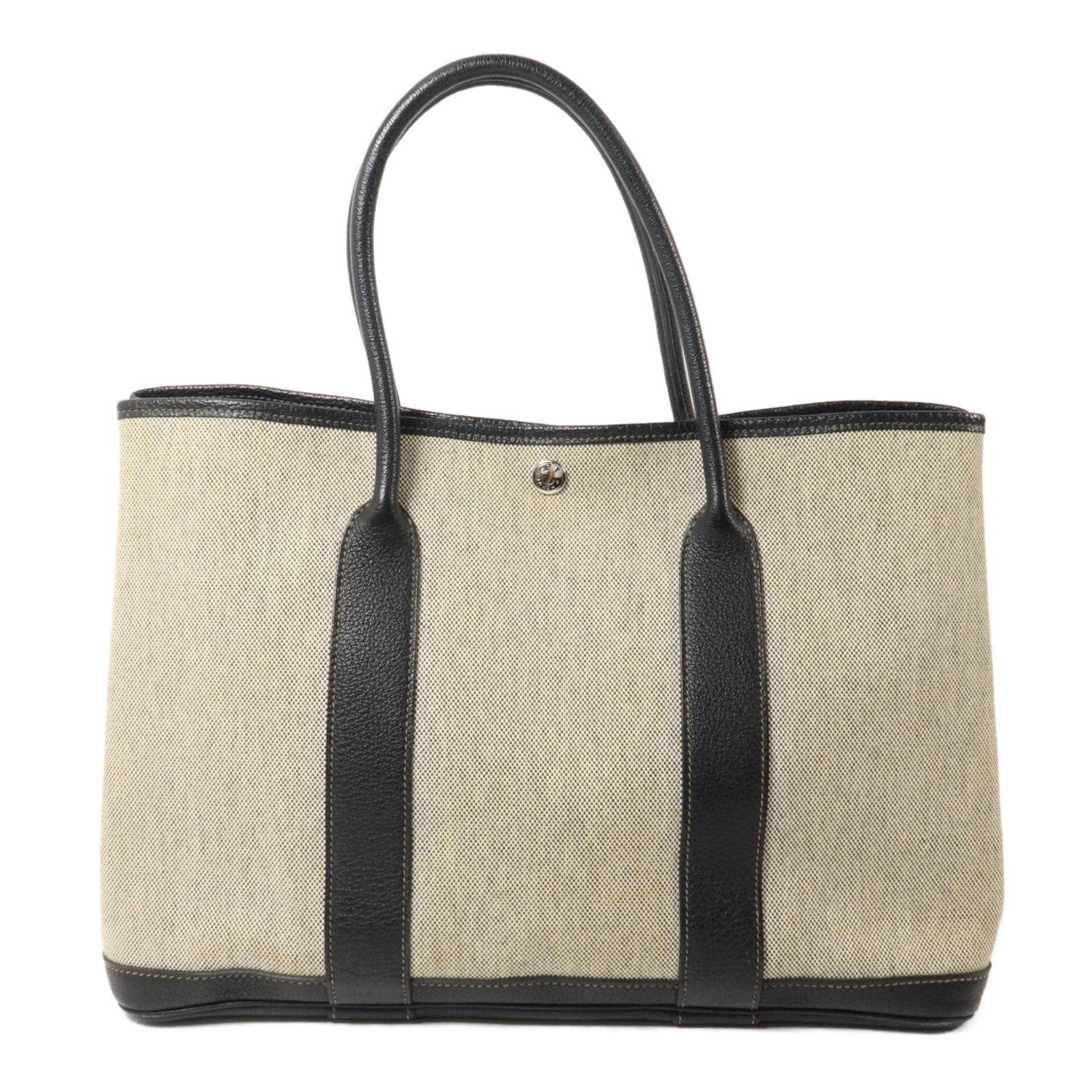HERMES 帆布Garden Party PM手挽袋Noir