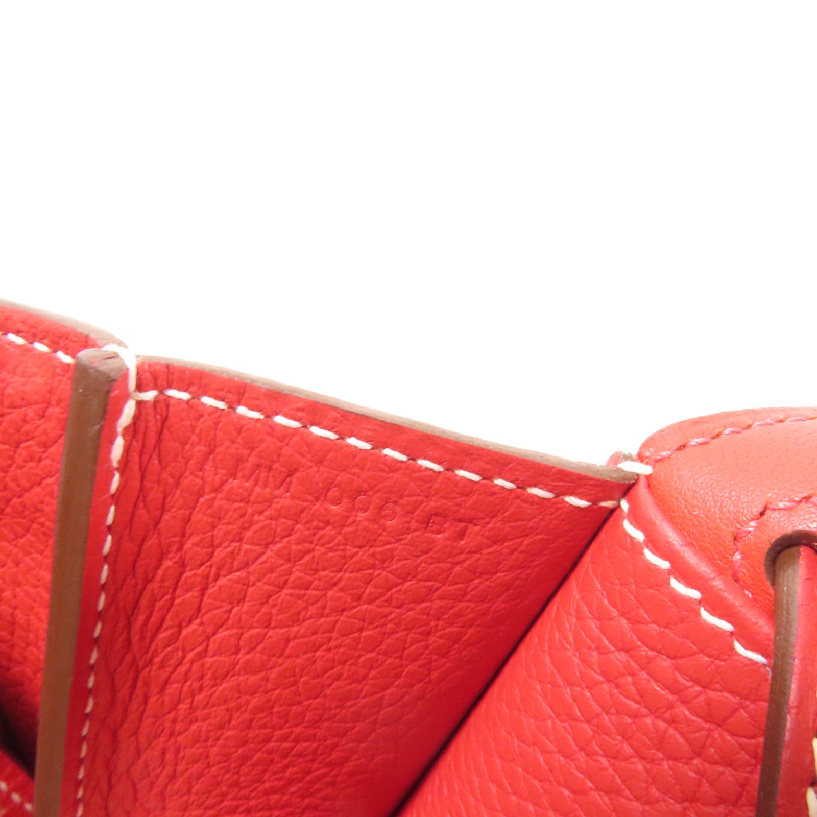 HERMES Clemence皮革Halzan 31銀扣手挽肩背兩用袋Rouge Casaque