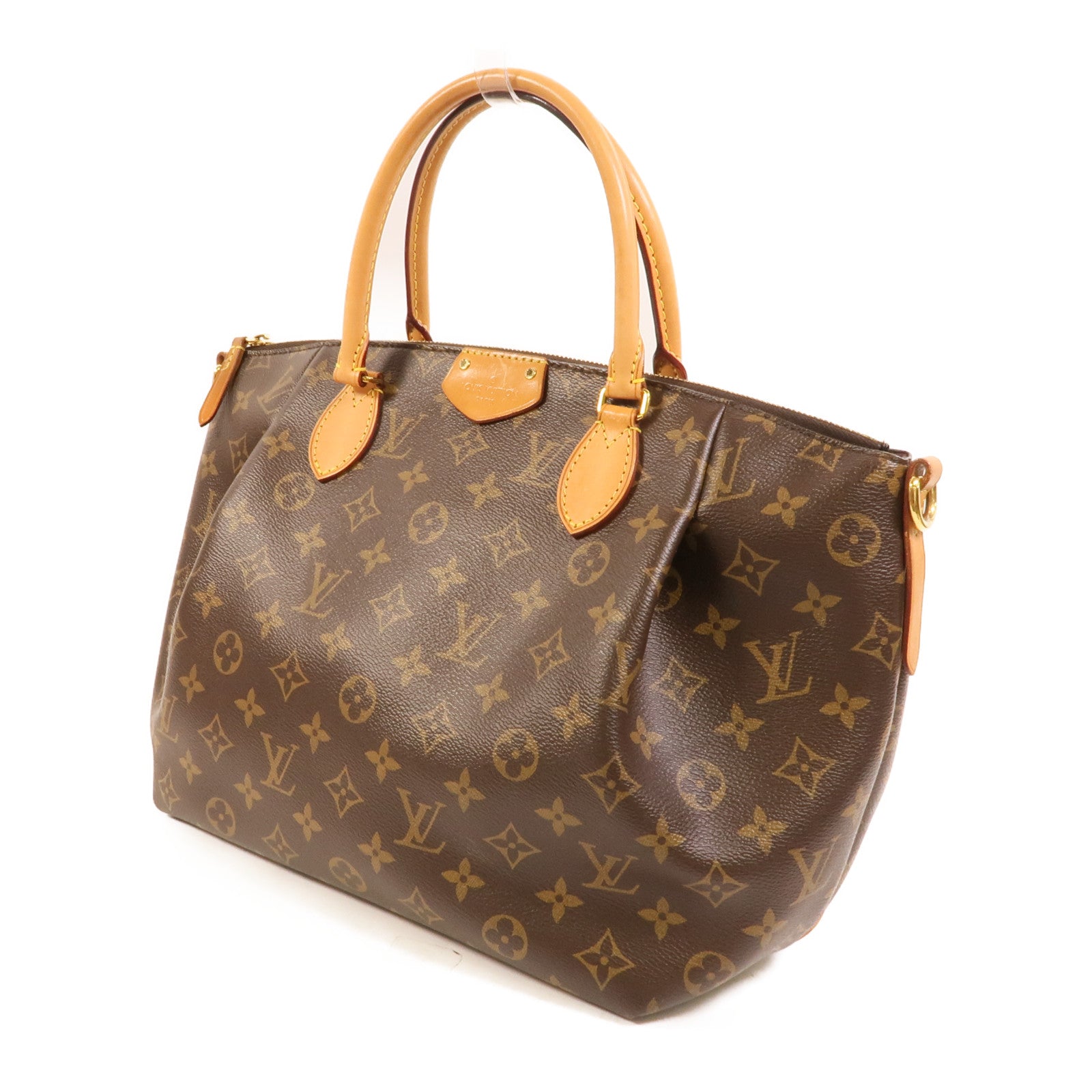 LOUIS VUITTON Monogram Turenne MM金扣手挽肩背兩用袋棕色