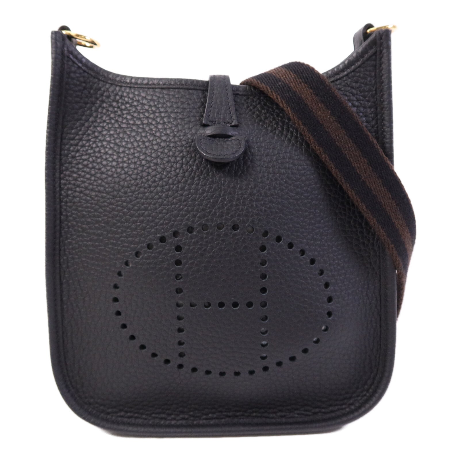HERMES Clemence皮革Evelyne TPM金扣肩背袋Noir