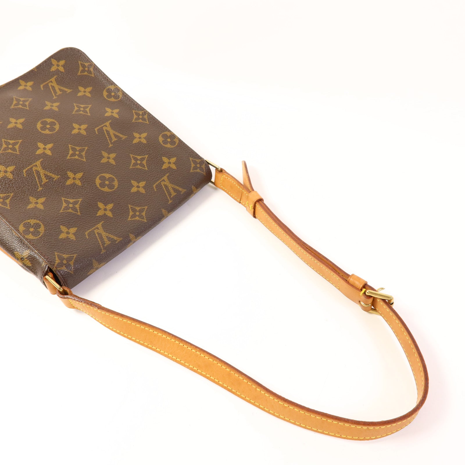 LOUIS VUITTON Monogram Musette Salsa金扣肩背袋棕色
