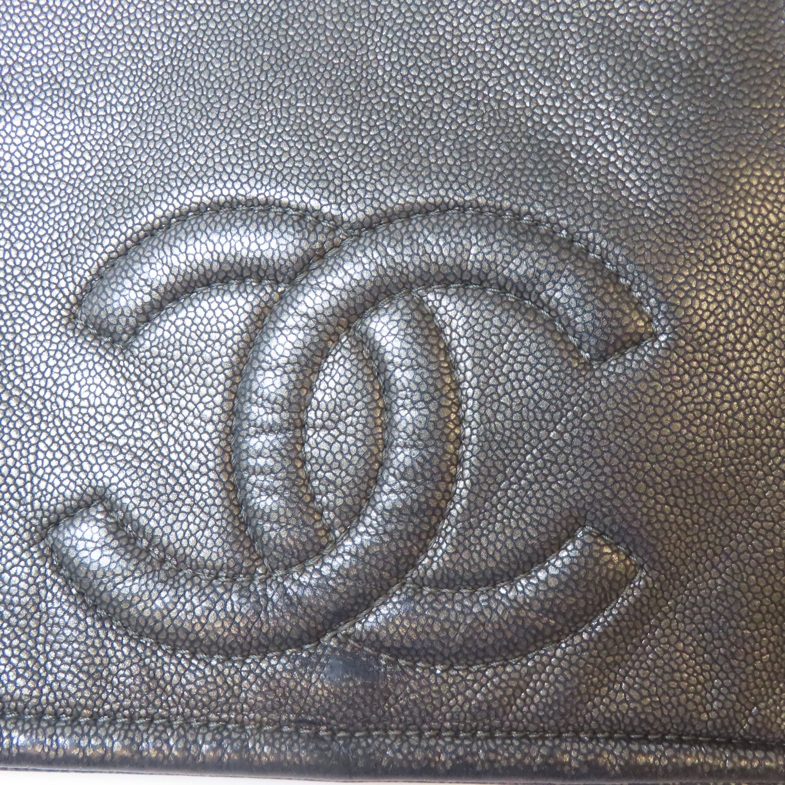 CHANEL 【激減優惠】牛皮皮革Chain Shoulder Bag銀扣鏈帶肩背袋灰色