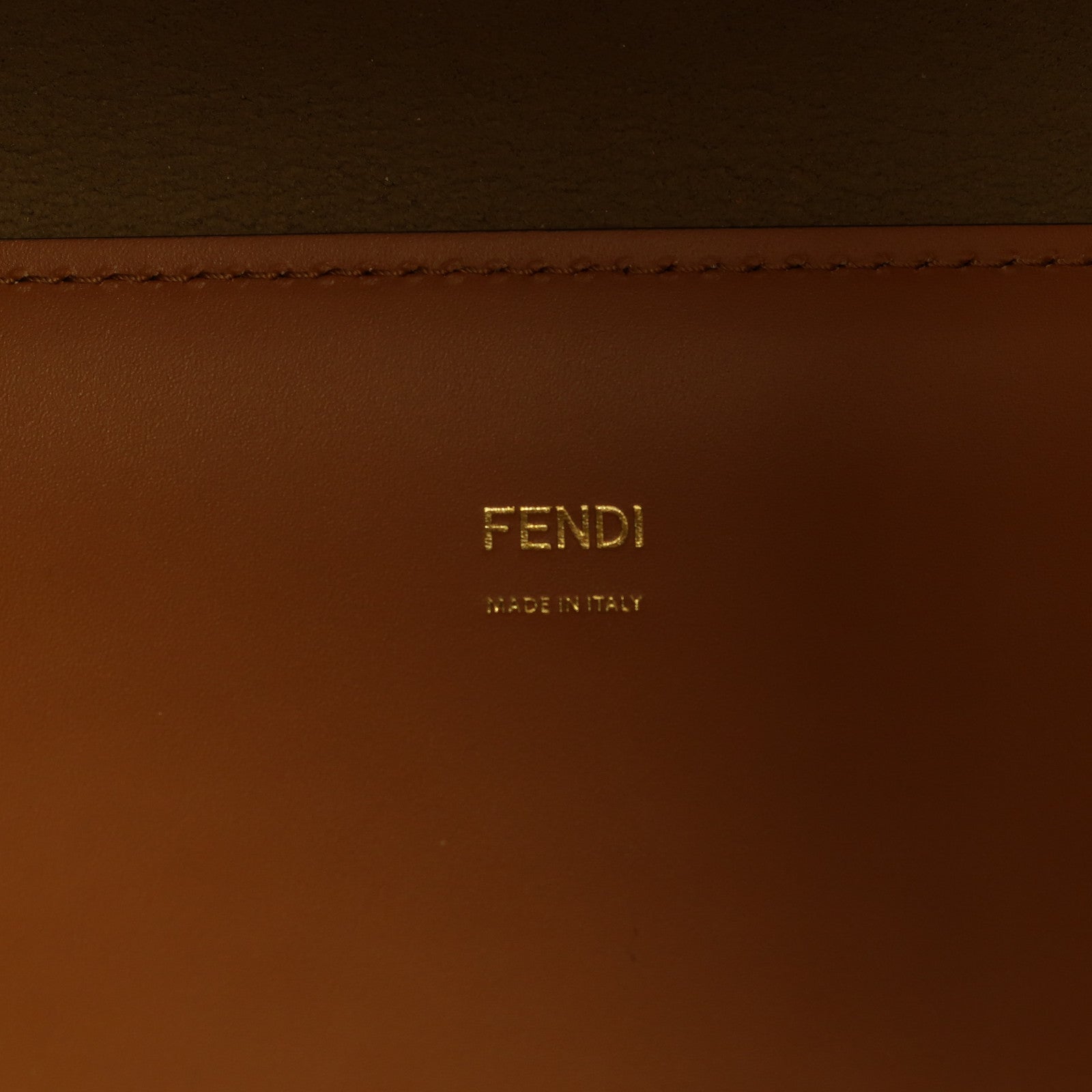 FENDI 牛皮皮革Sunshine Tote金扣手挽肩背兩用袋啡色