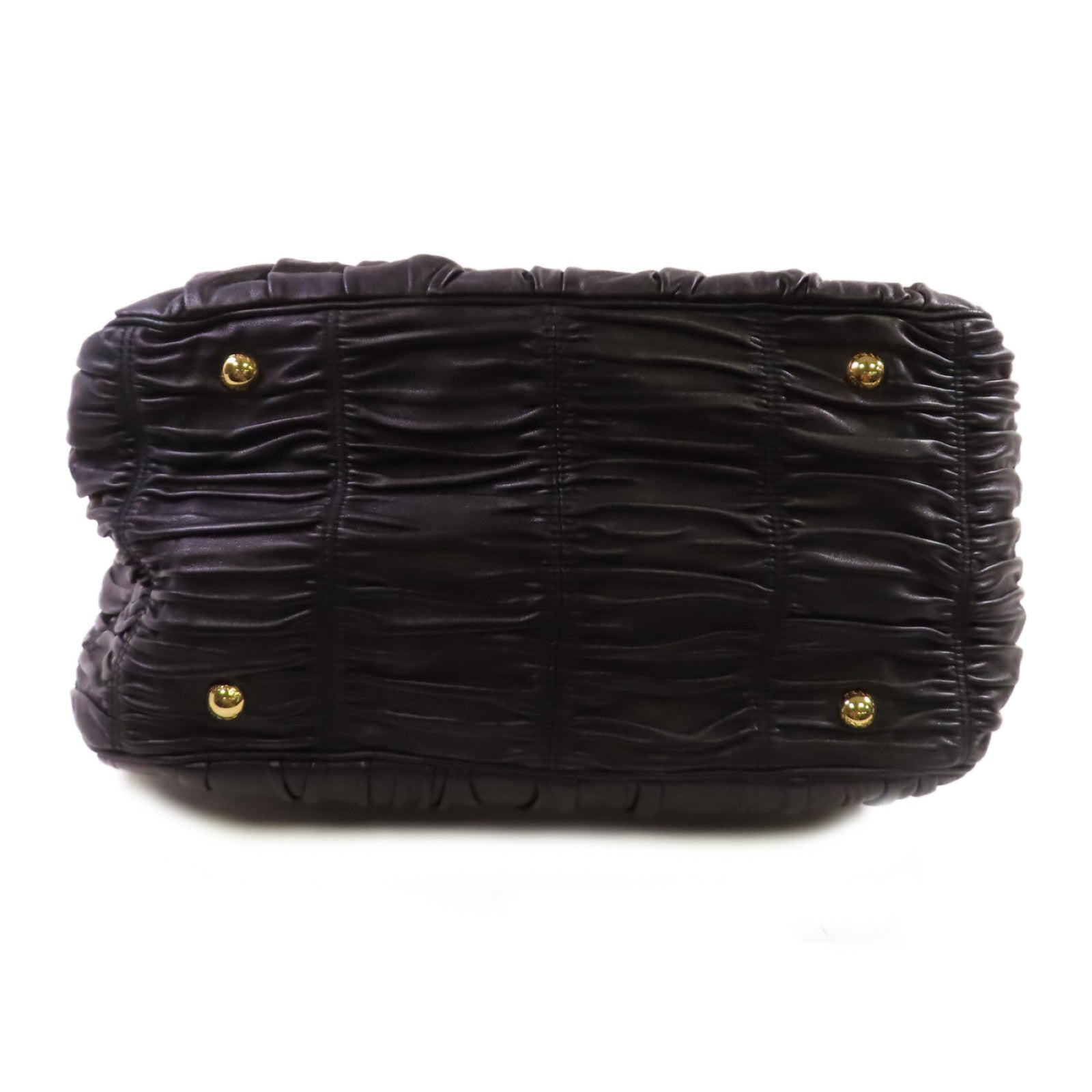 PRADA 羊皮皮革Nappa Gauffre 2Way Shoulder Bag金扣手挽肩背兩用袋黑色