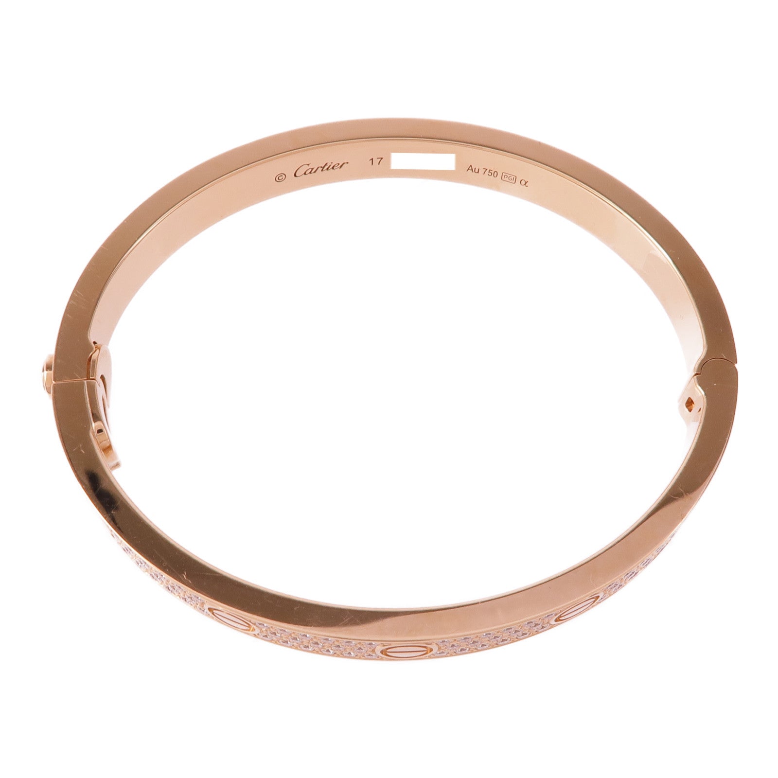 CARTIER 18K玫瑰金Love Bangle Full Diamond鑽石手鐲Cartier#17
