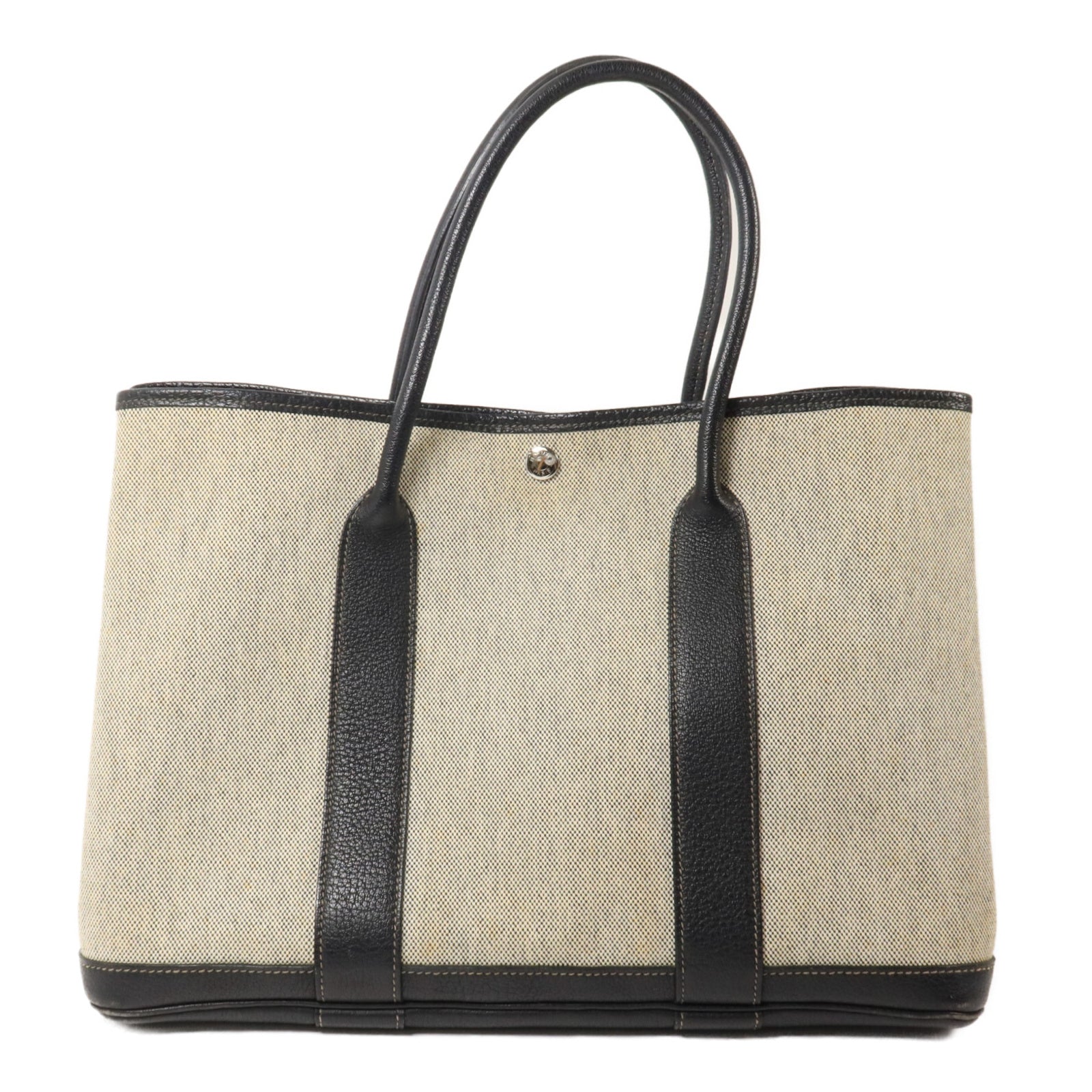 HERMES 帆布Garden Party PM手挽袋Noir