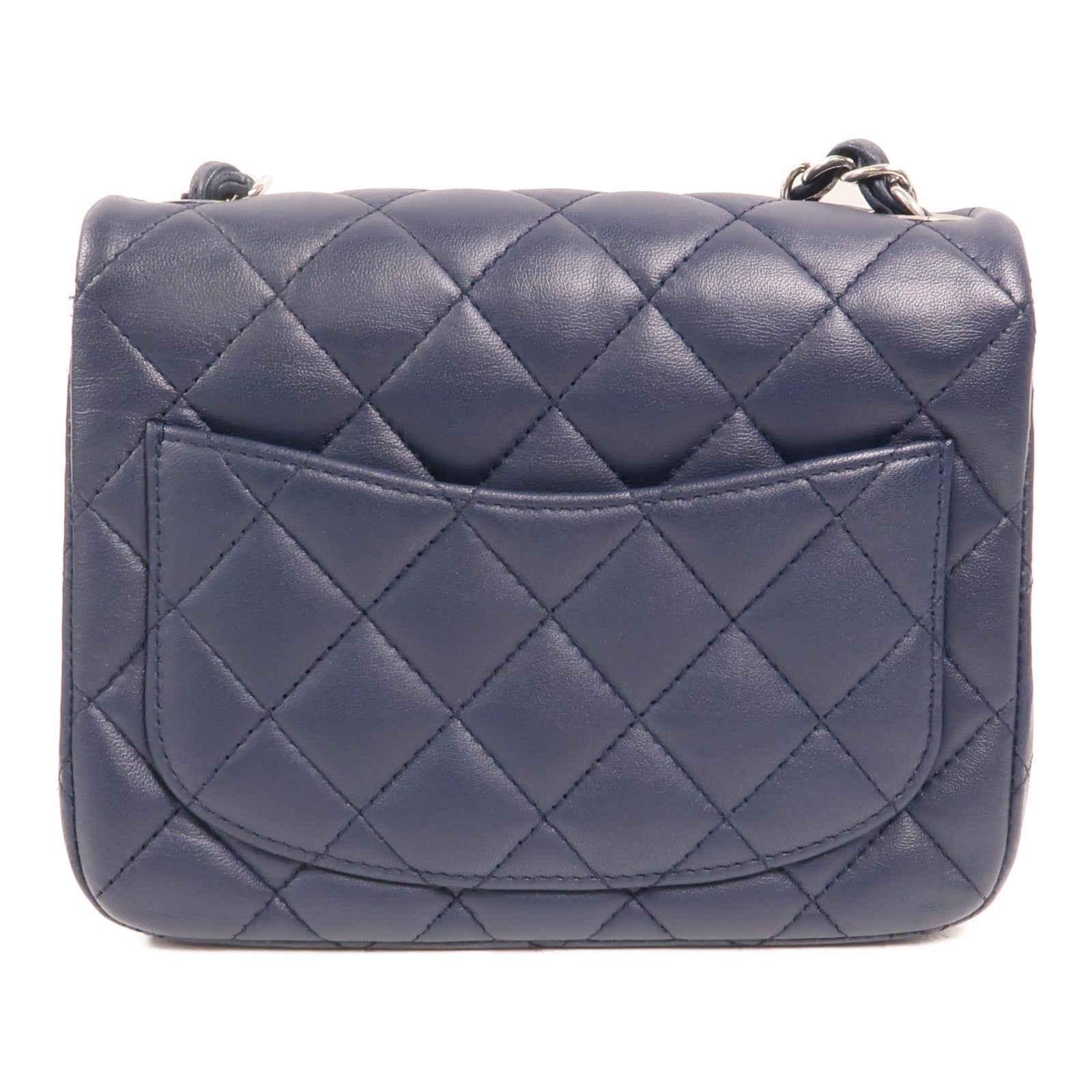 CHANEL 羊皮皮革Mini Classic 17銀扣鏈帶肩背袋
