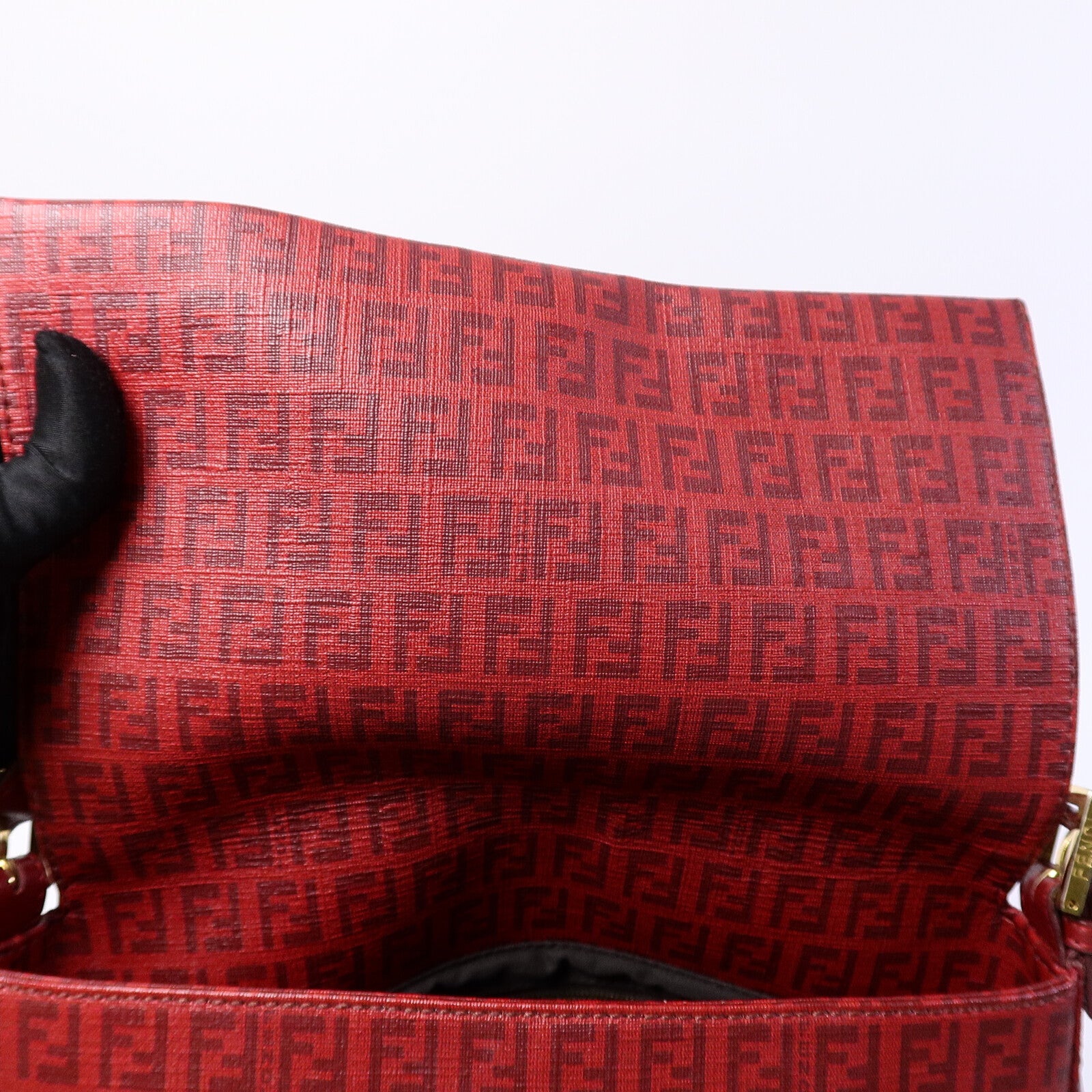 FENDI 塗層帆布Zucchino Mamma Baguette肩背袋