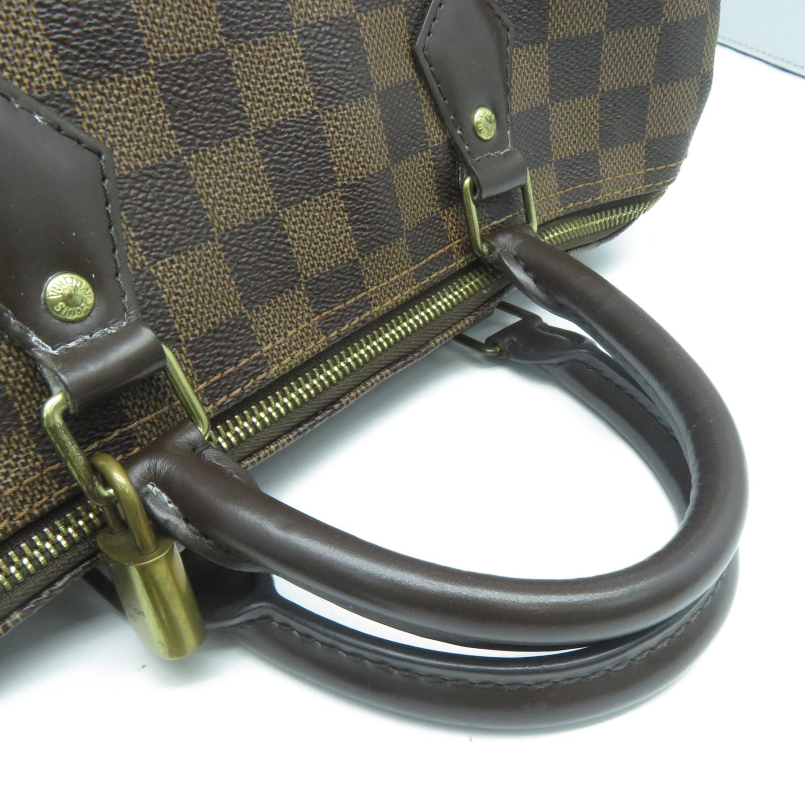 LOUIS VUITTON 【激減優惠】Damier Speedy 30金扣手挽袋啡色