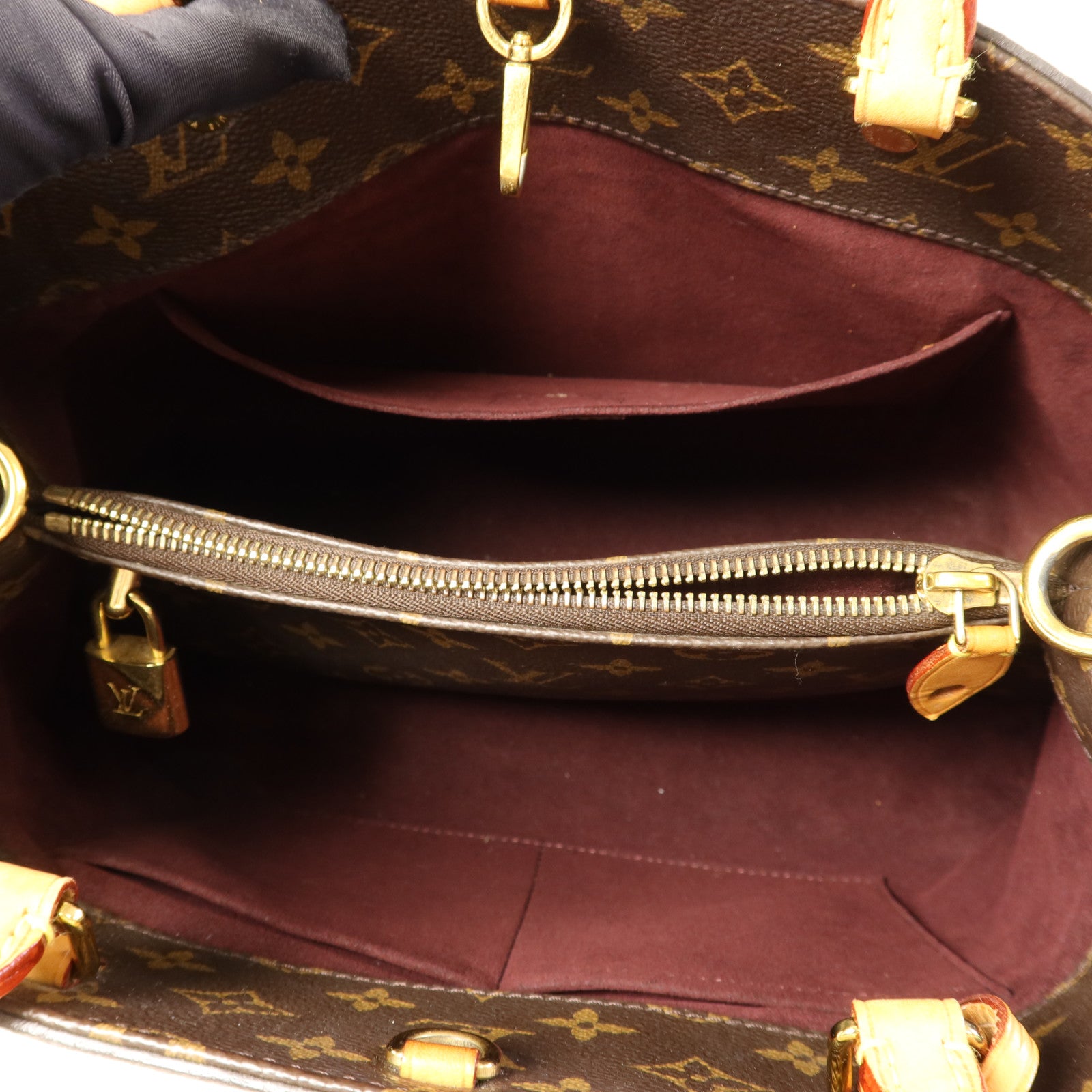 LOUIS VUITTON Monogram Montaigne MM金扣手挽肩背兩用袋