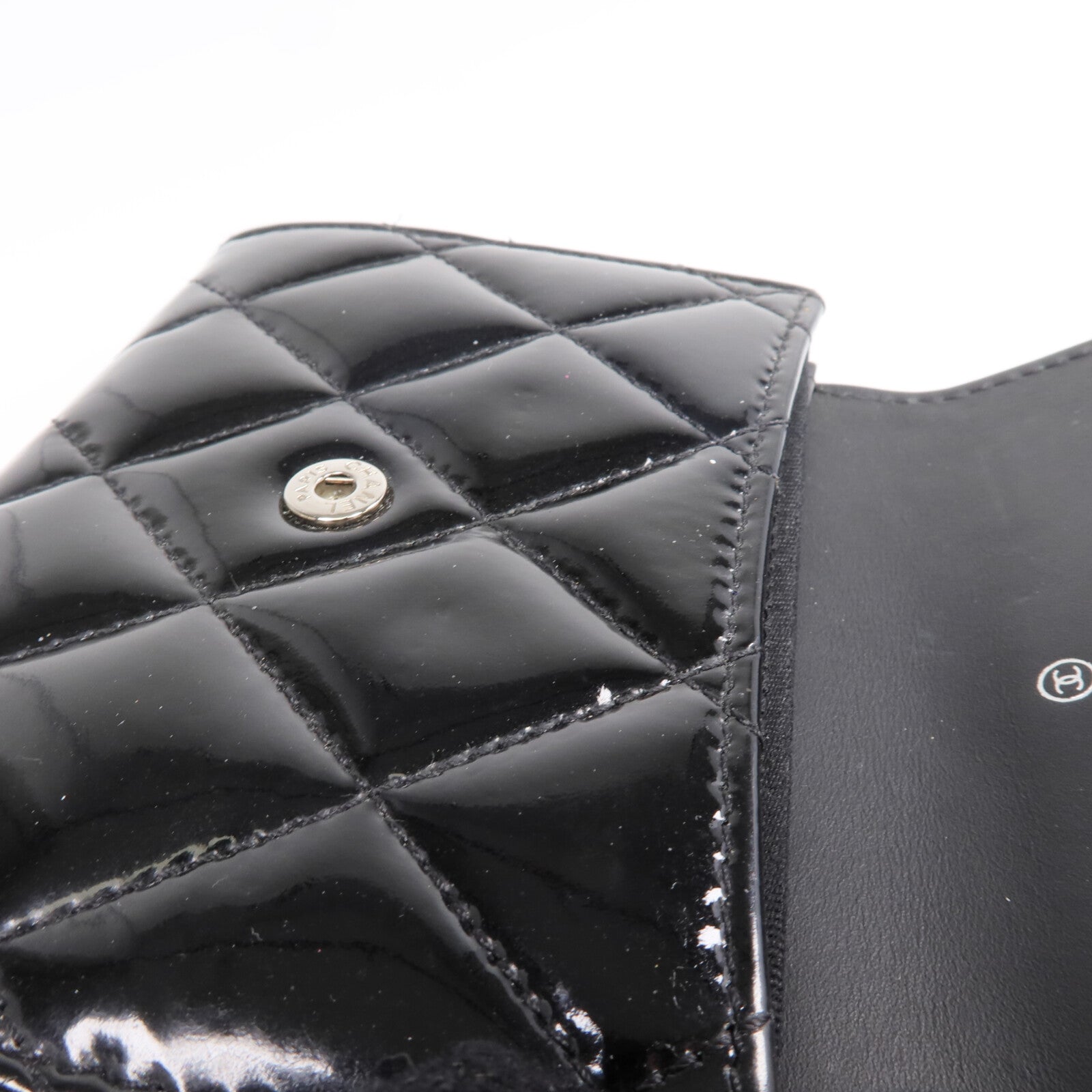 CHANEL 【激減優惠】漆皮皮革Wallet銀扣錢包