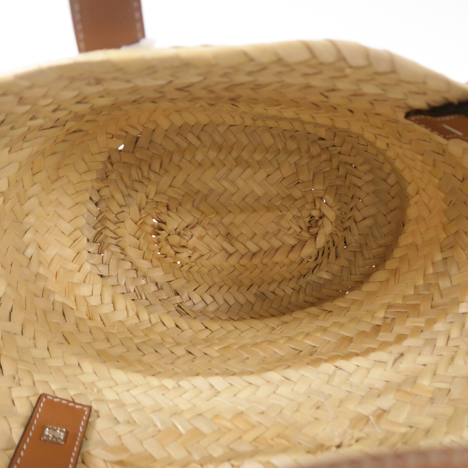 LOEWE Raffia/牛皮皮革Basket Bag手挽袋