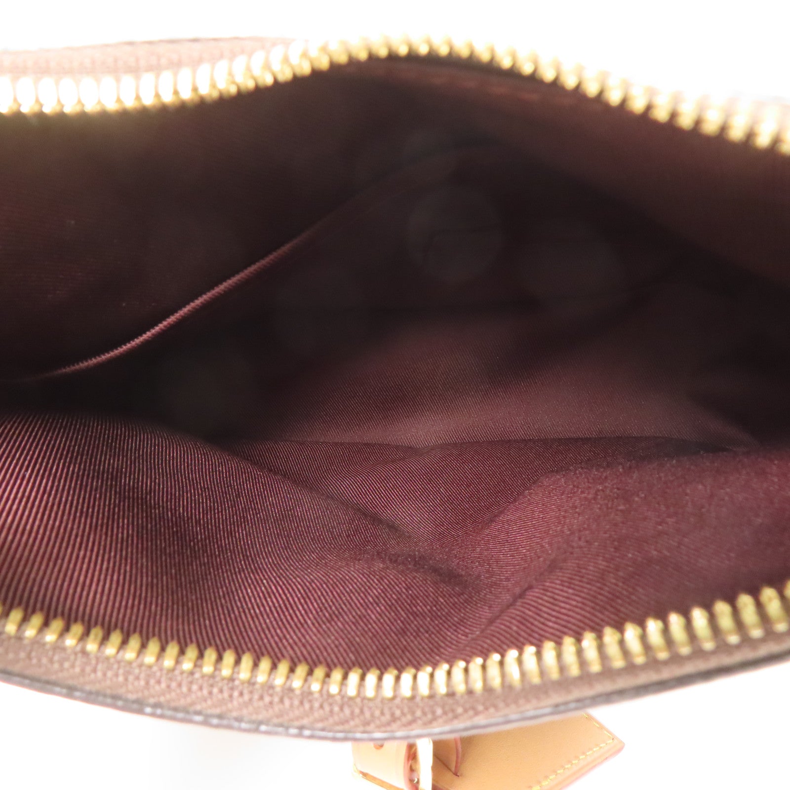 LOUIS VUITTON Monogram Odeon金扣手挽袋棕色