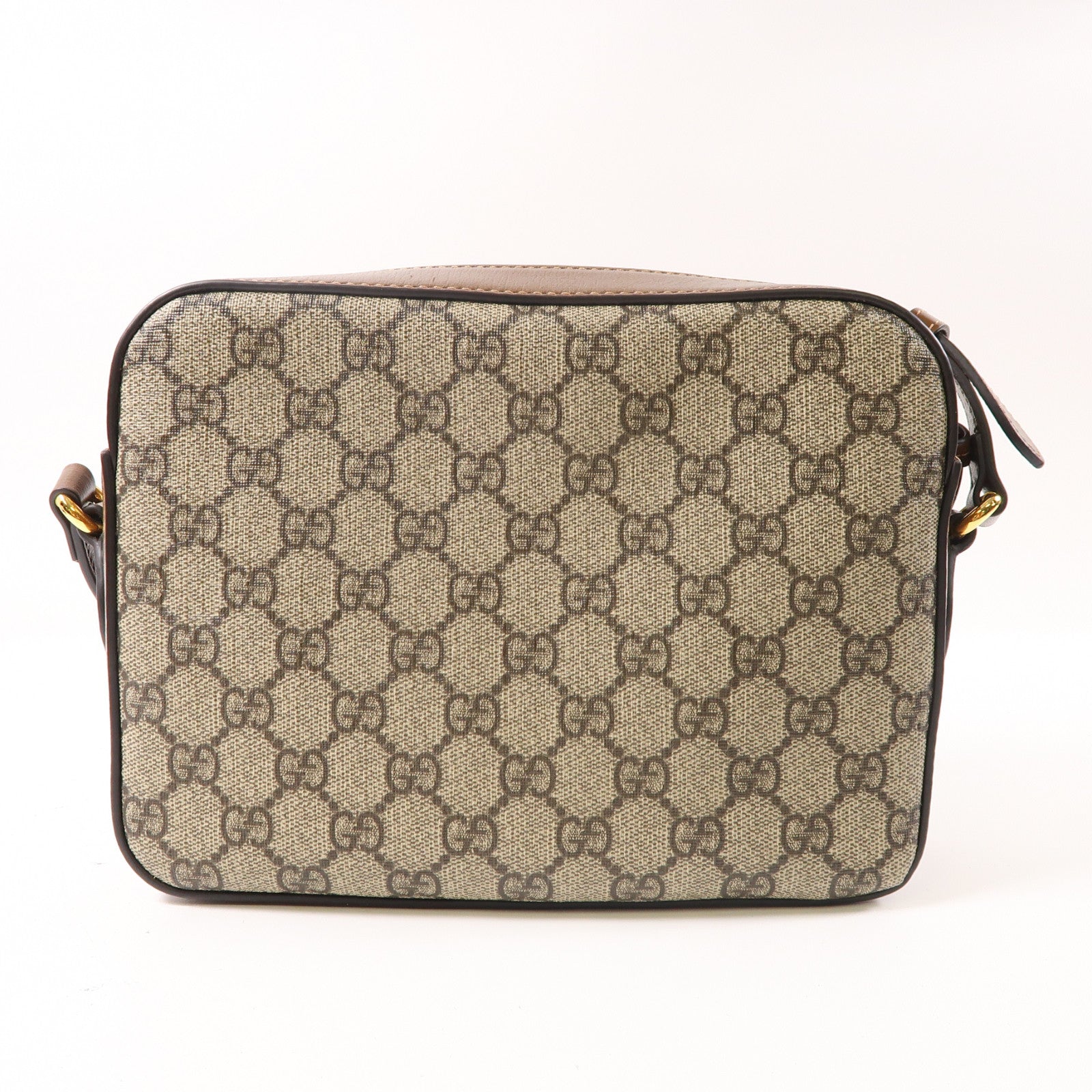 GUCCI 塗層帆布Shoulder Bag金扣肩背袋啡色