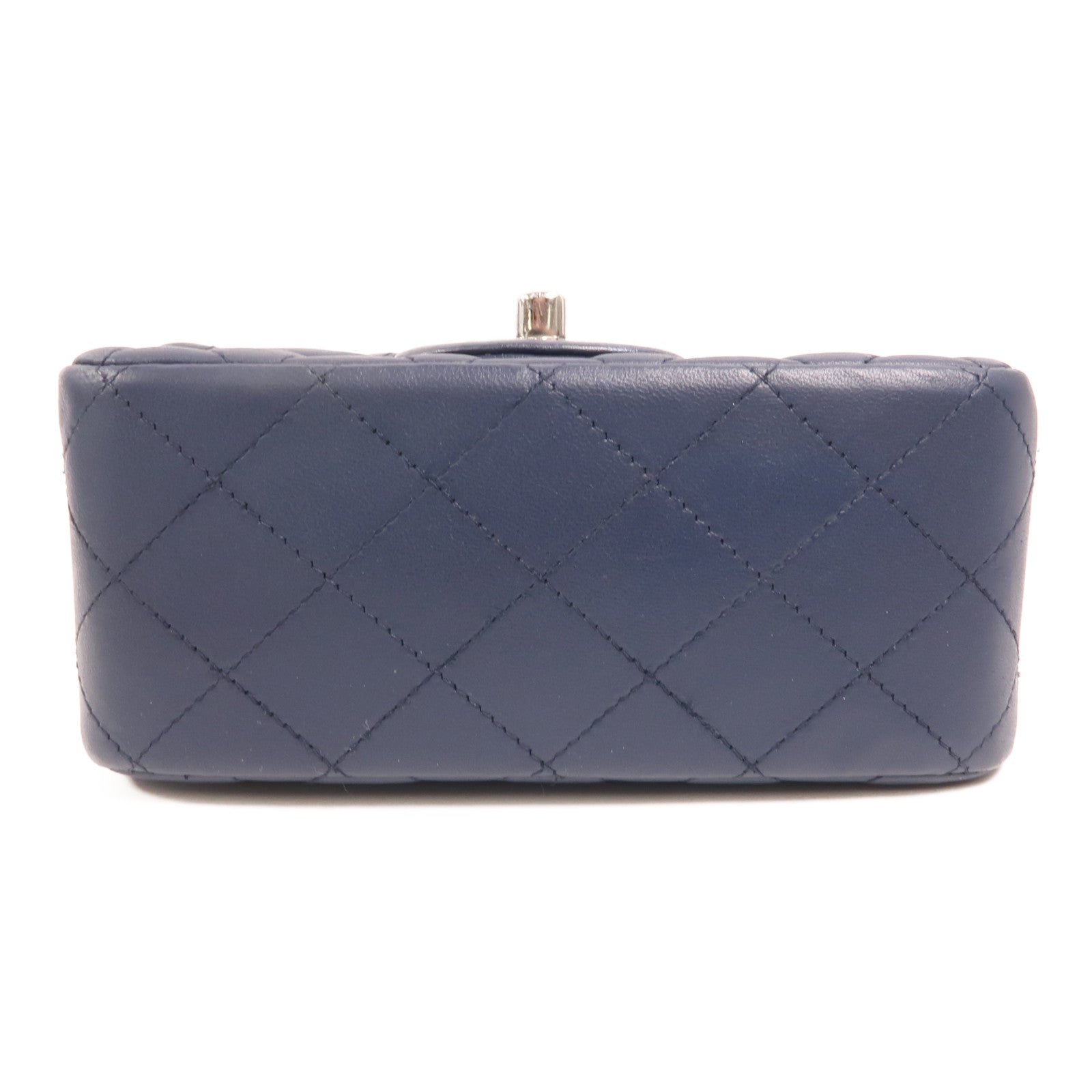 CHANEL 羊皮皮革Mini Classic 17銀扣鏈帶肩背袋