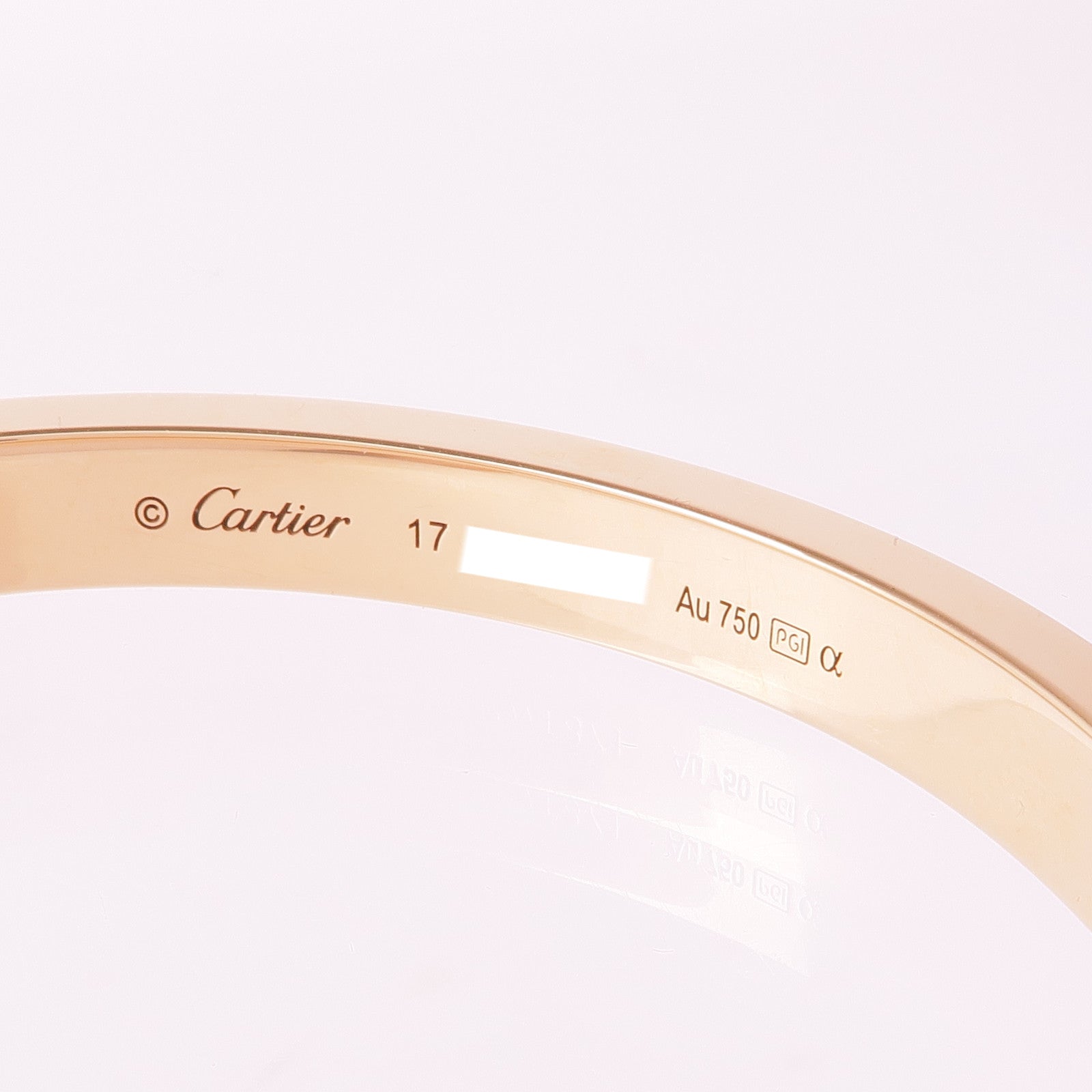 CARTIER 18K玫瑰金Love Bangle Full Diamond鑽石手鐲Cartier#17