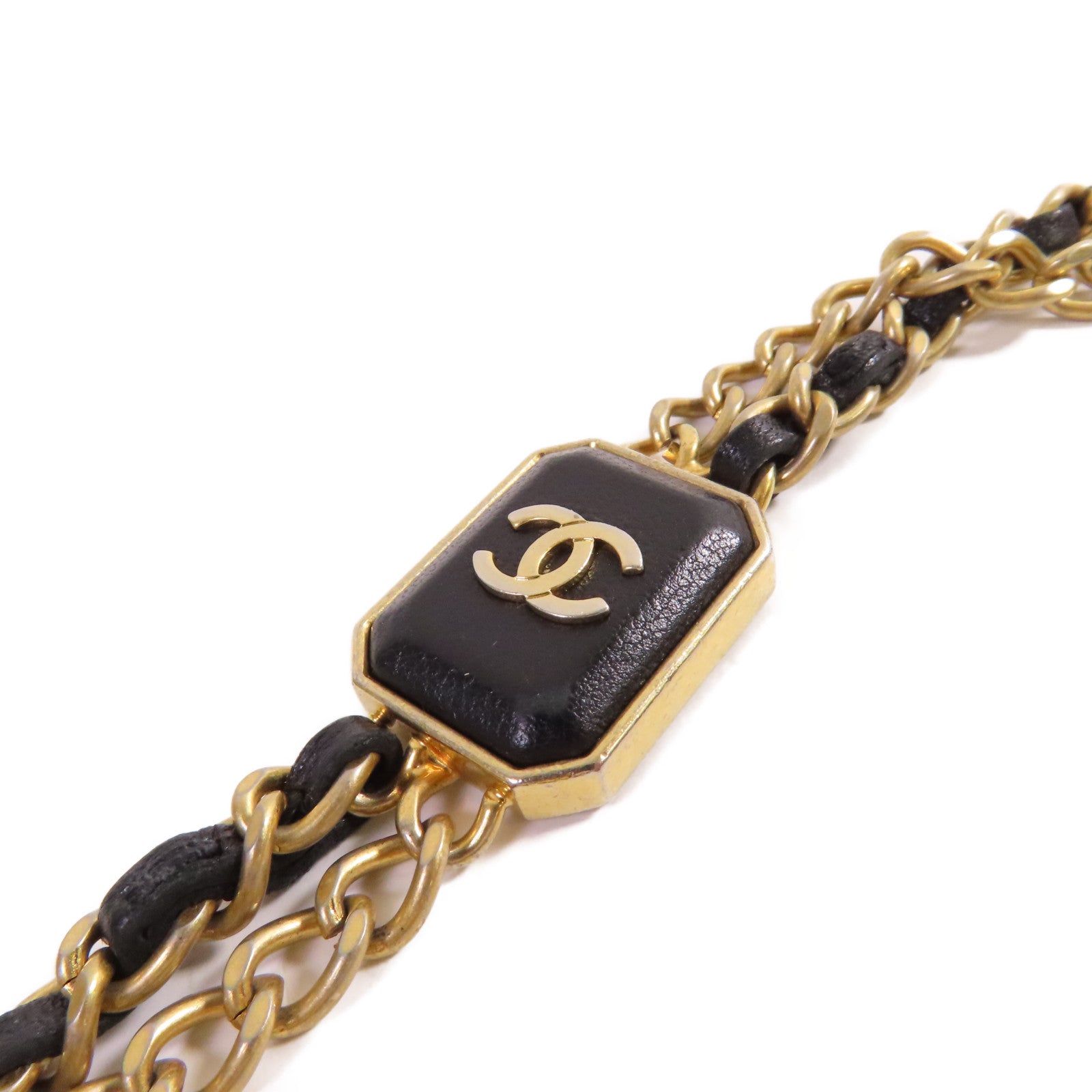 CHANEL 菱格羊皮皮革WOC Wallet On Chain Shoulder Bag金扣鏈帶肩背袋黑色