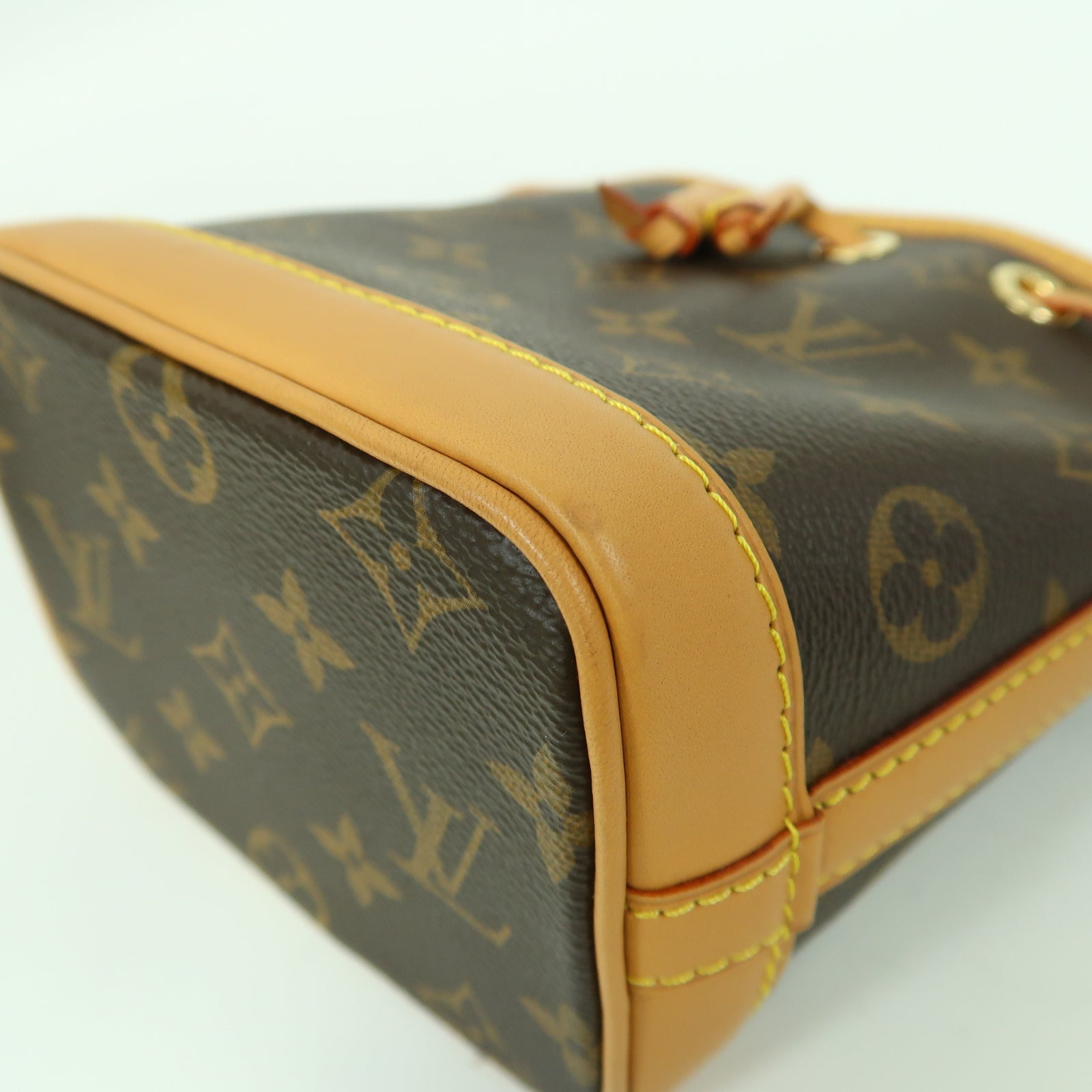 LOUIS VUITTON Monogram Nano Noe金扣手挽肩背兩用袋啡色
