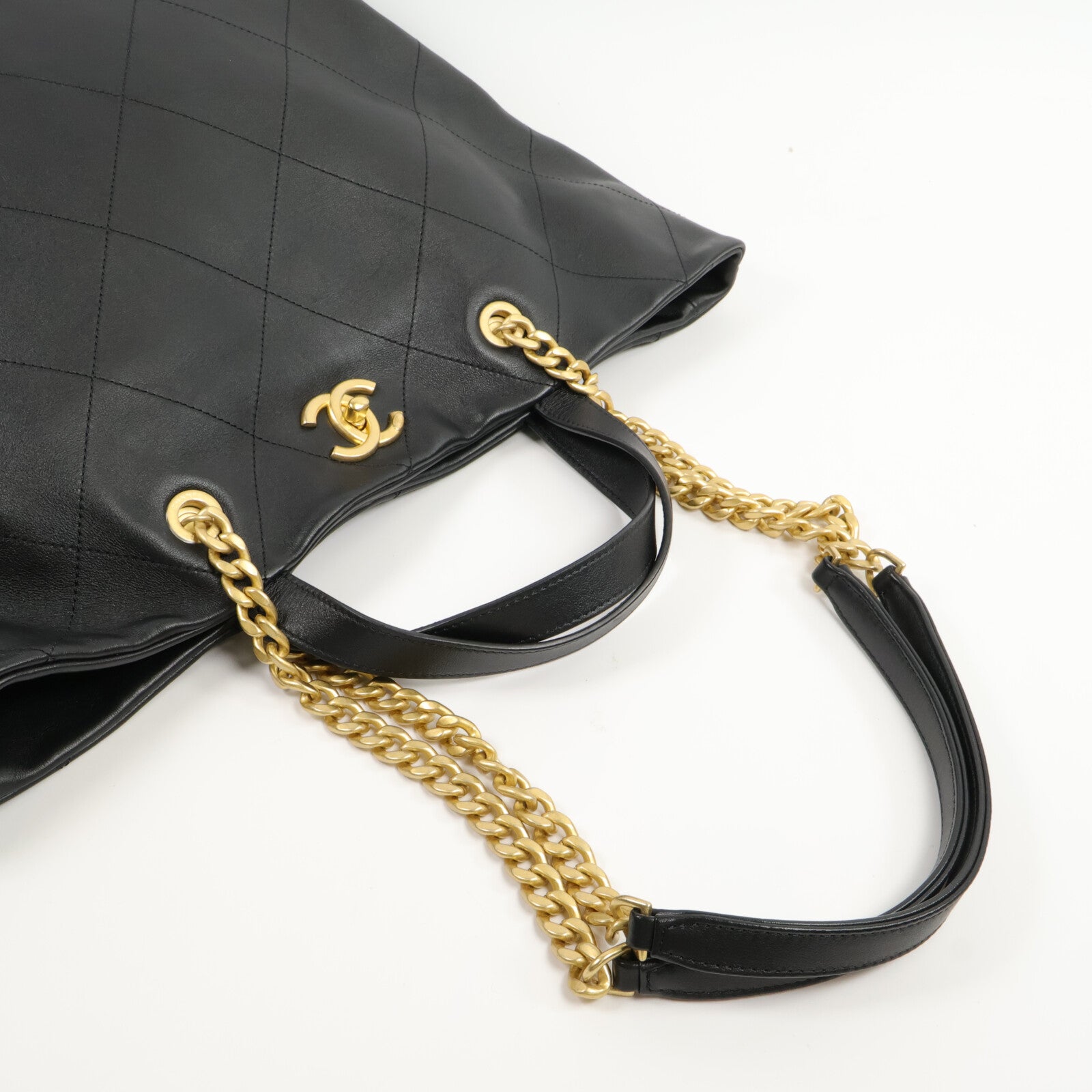 CHANEL 羊皮皮革Mood Shopping Tote鏈帶手挽袋