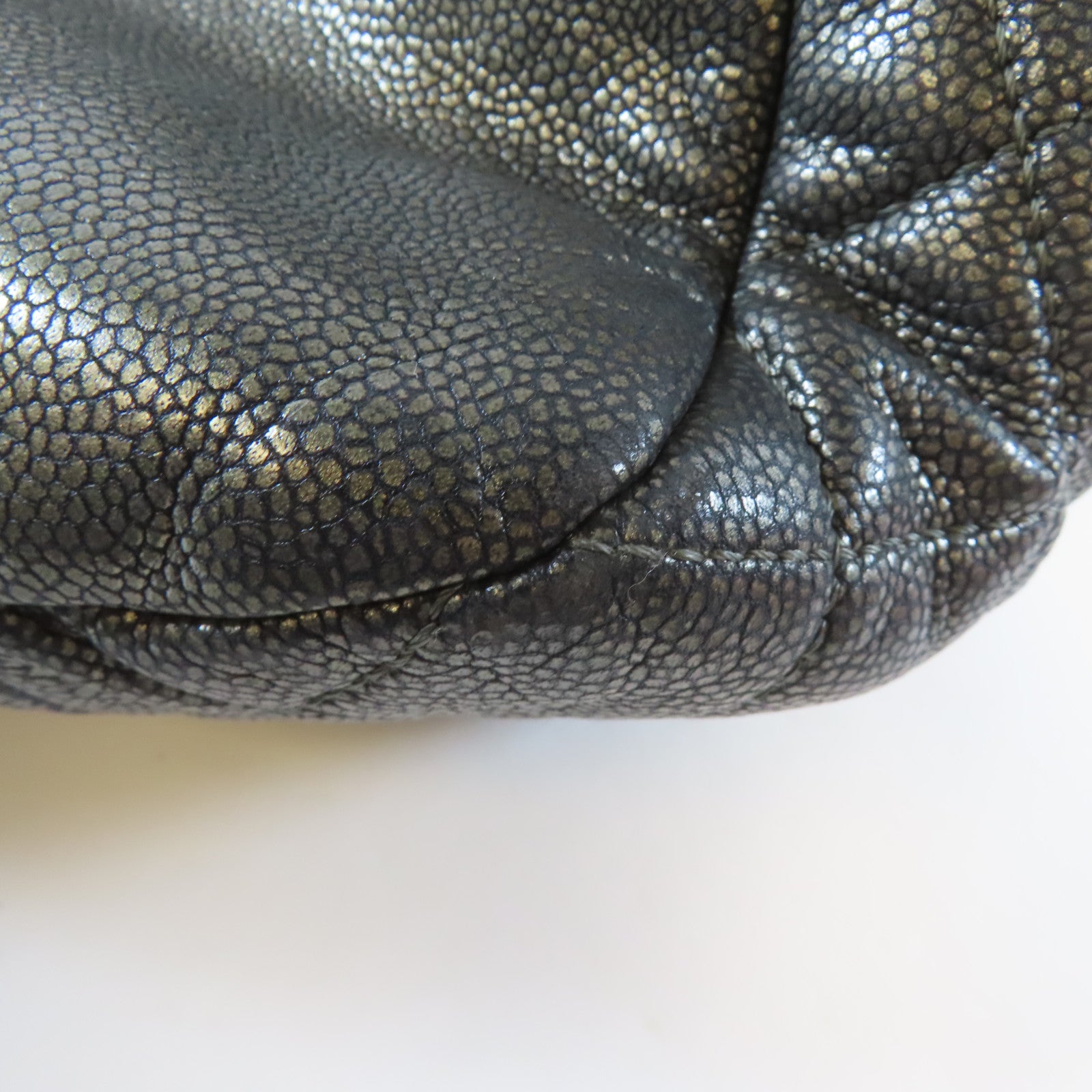 CHANEL 【激減優惠】牛皮皮革Chain Shoulder Bag銀扣鏈帶肩背袋灰色