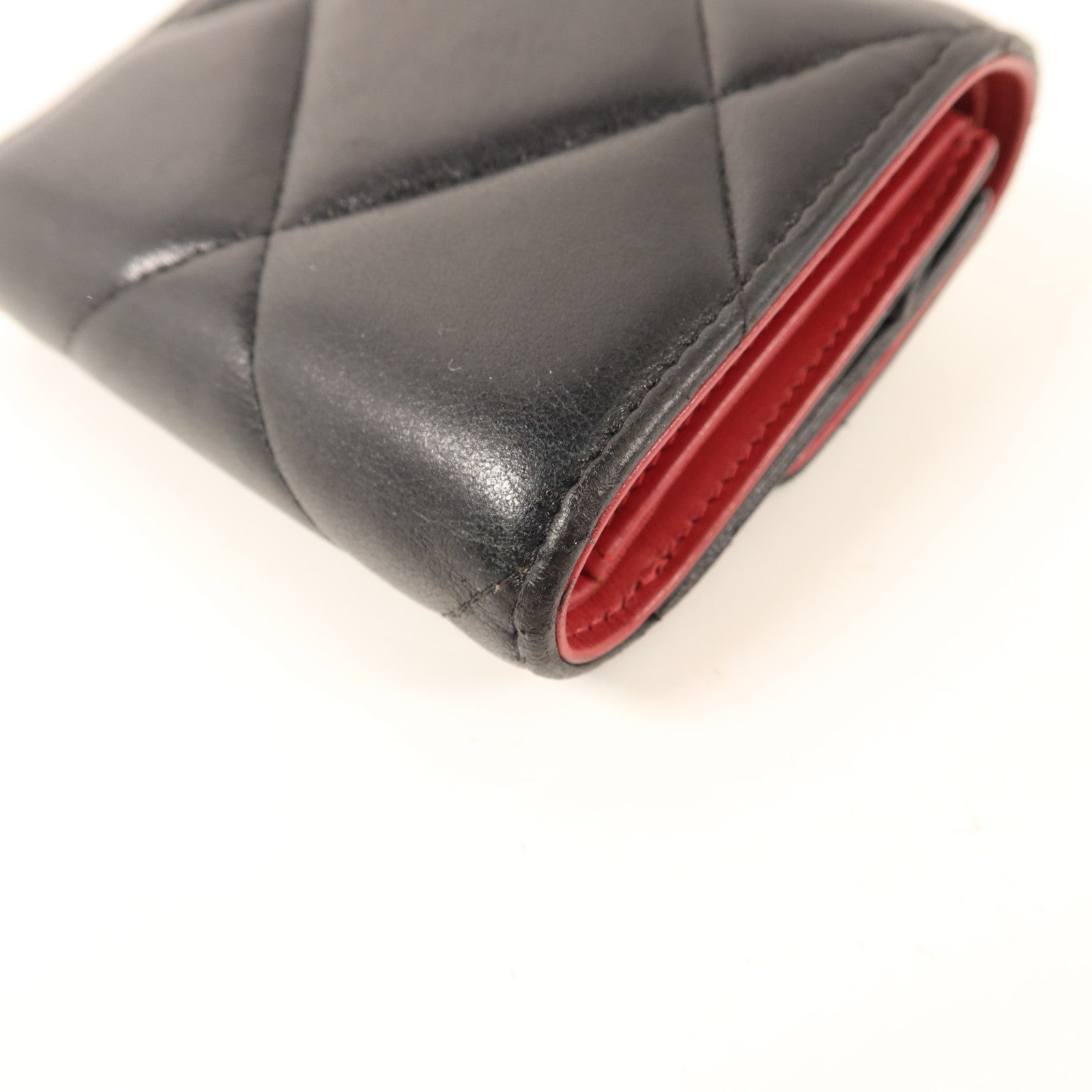 CHANEL 羊皮皮革Trifold Wallet金扣錢包