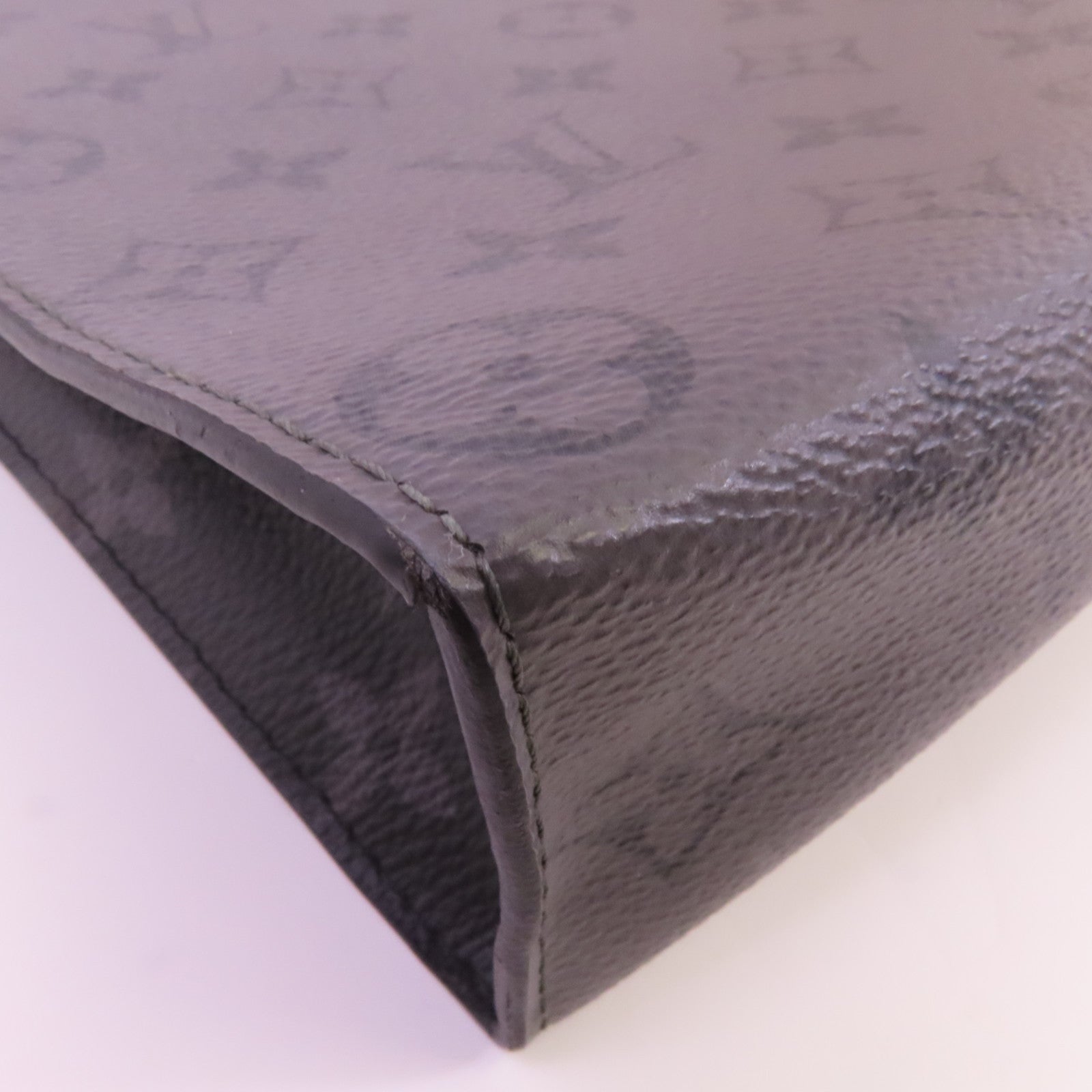 LOUIS VUITTON Monogram Eclipse Pochette Voyage MM銀扣手拿包