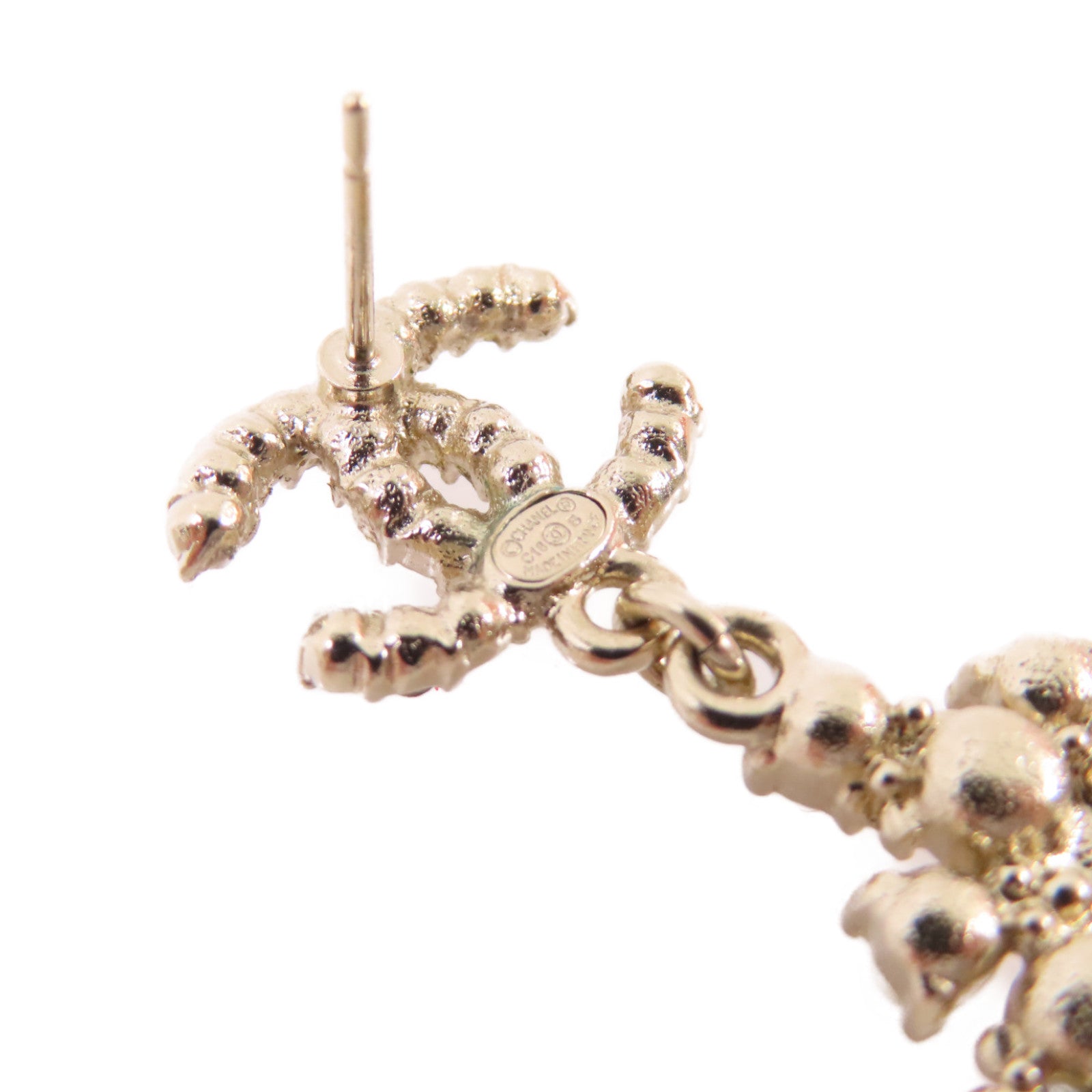 CHANEL 金屬/仿珍珠CC Earrings耳環金色/彩色