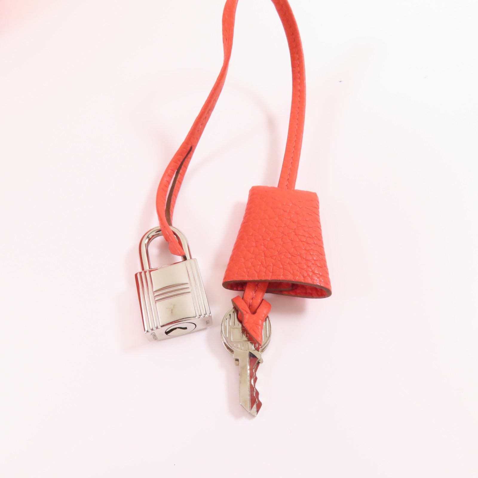 HERMES Clemence皮革Victoria銀扣肩背袋/手挽袋Rose Jaipur