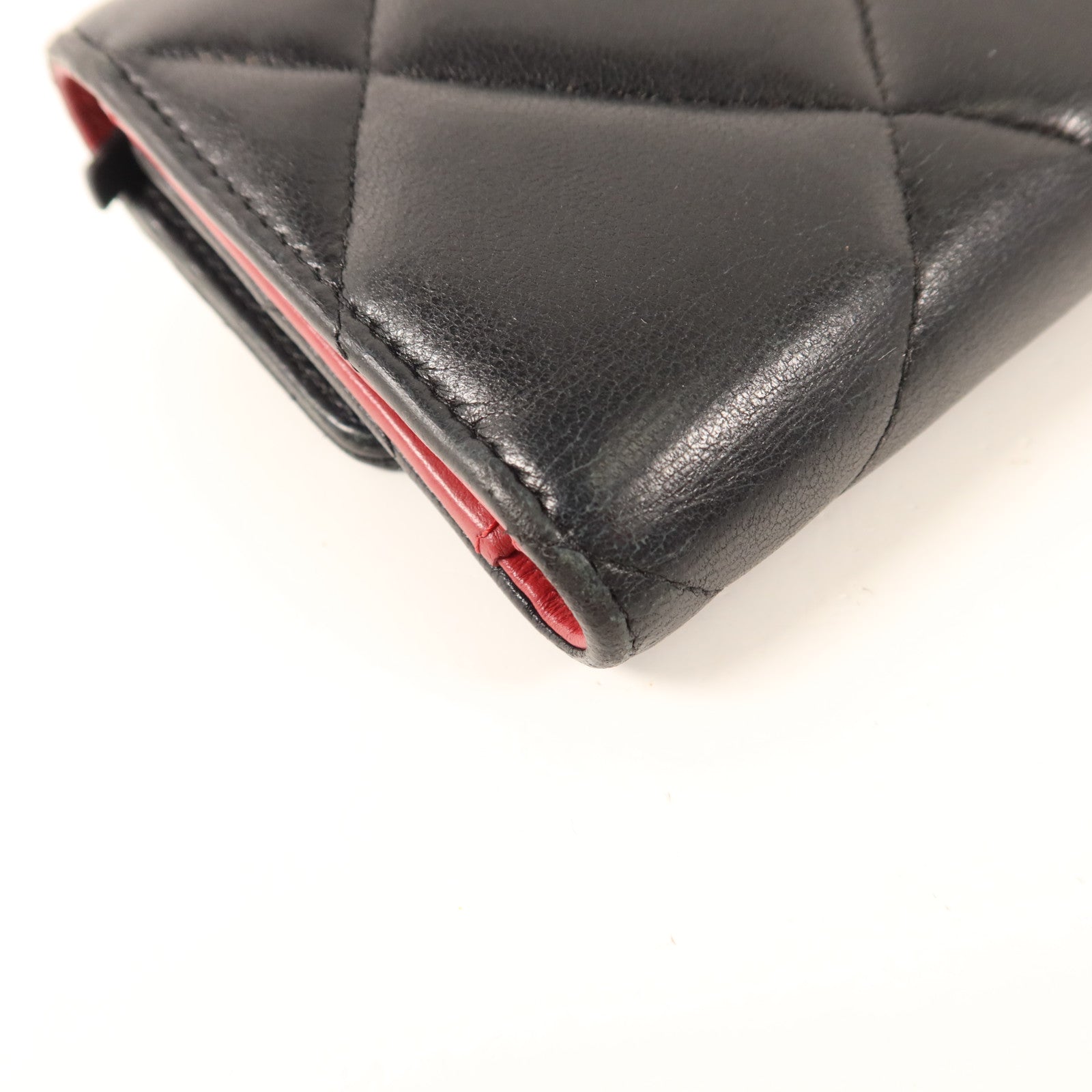CHANEL 羊皮皮革Trifold Wallet金扣錢包