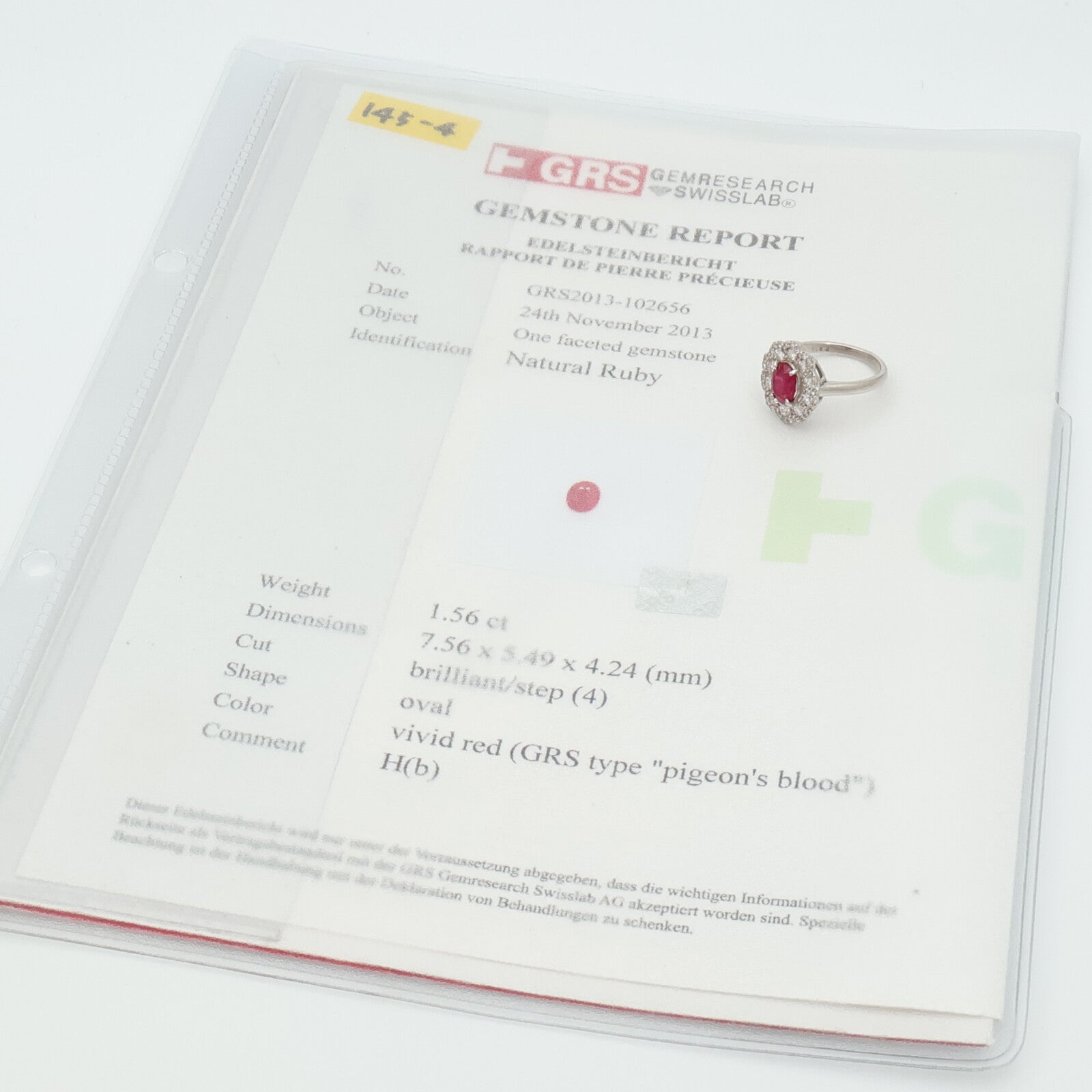 JEWELRY PT950鉑金/紅寶石Ruby鑽石戒指