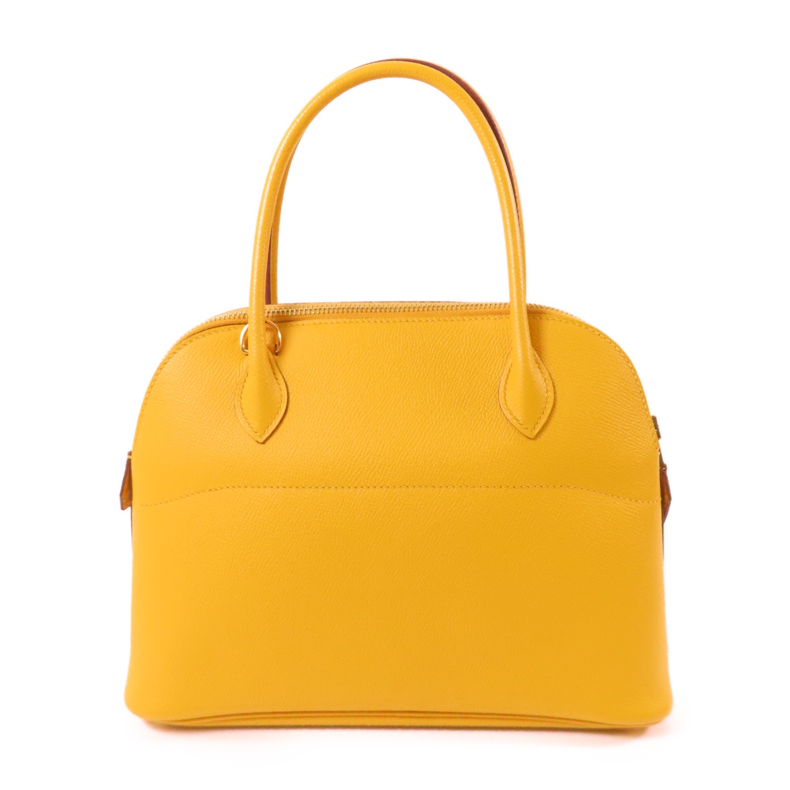 HERMES Epsom皮革Bolide 27金扣手挽肩背兩用袋Jaune Ambre