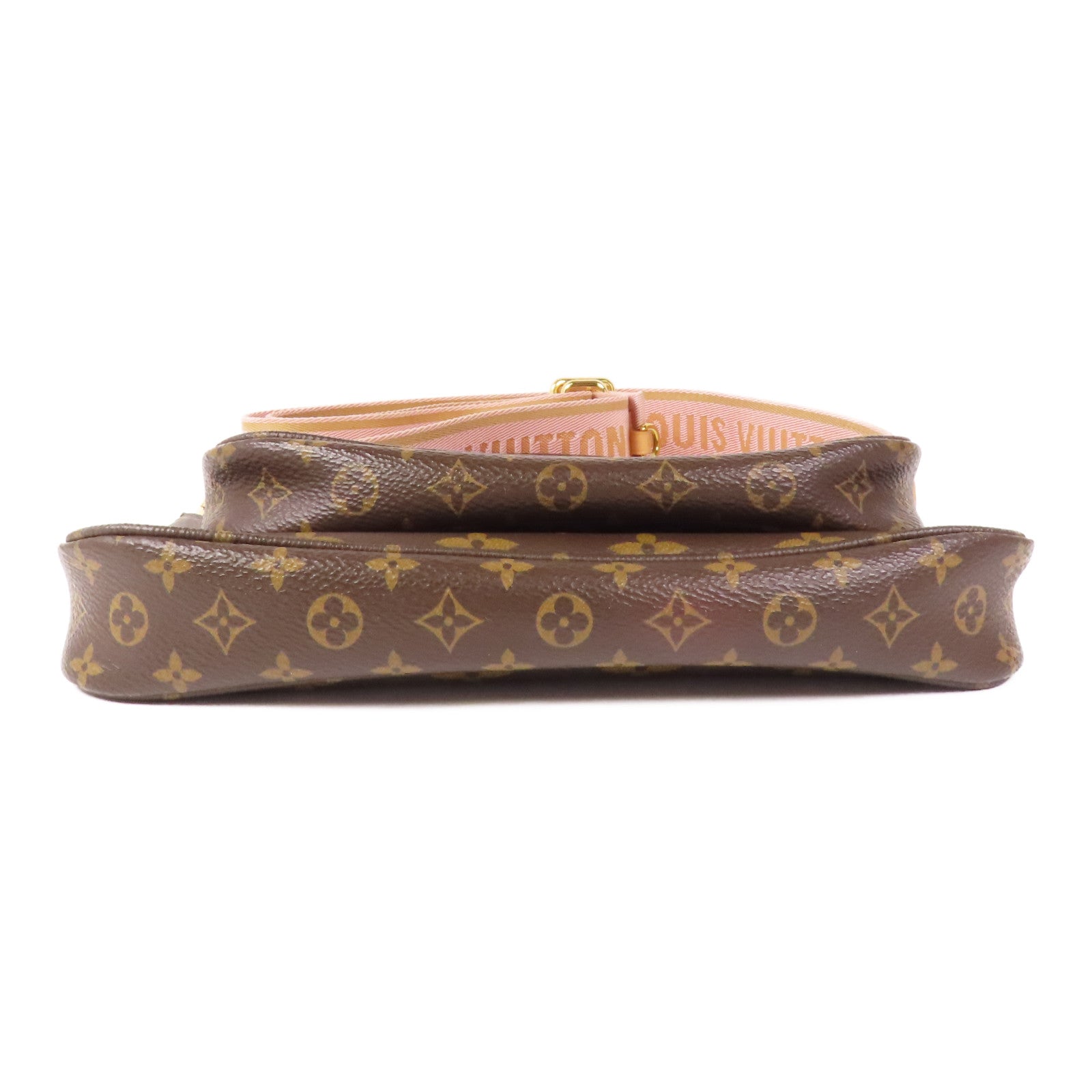 LOUIS VUITTON Monogram Multi Pochette Accessoires金扣手挽肩背兩用袋棕色