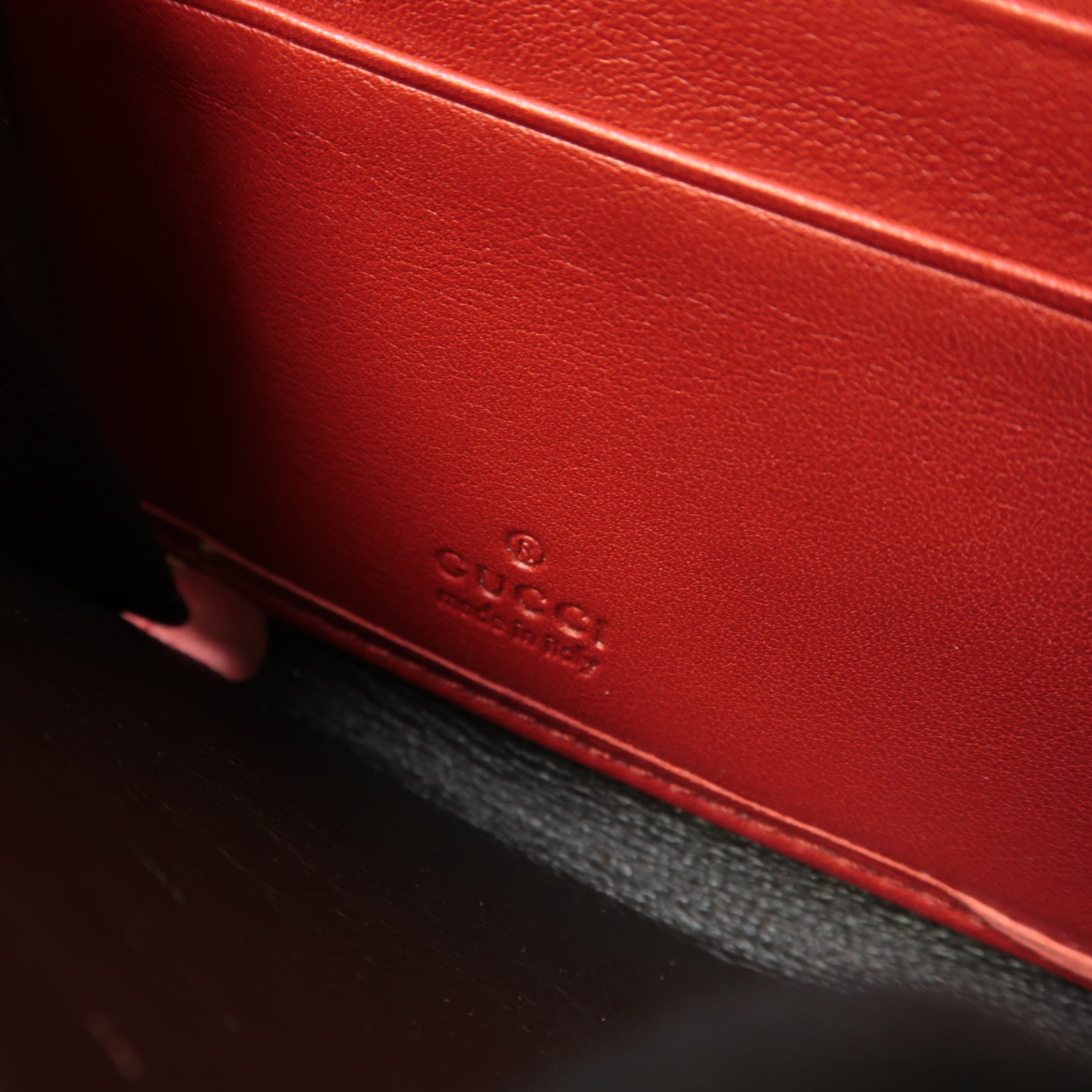 GUCCI 【激減優惠】牛皮皮革Zipped Long Wallet金扣長錢包紅色