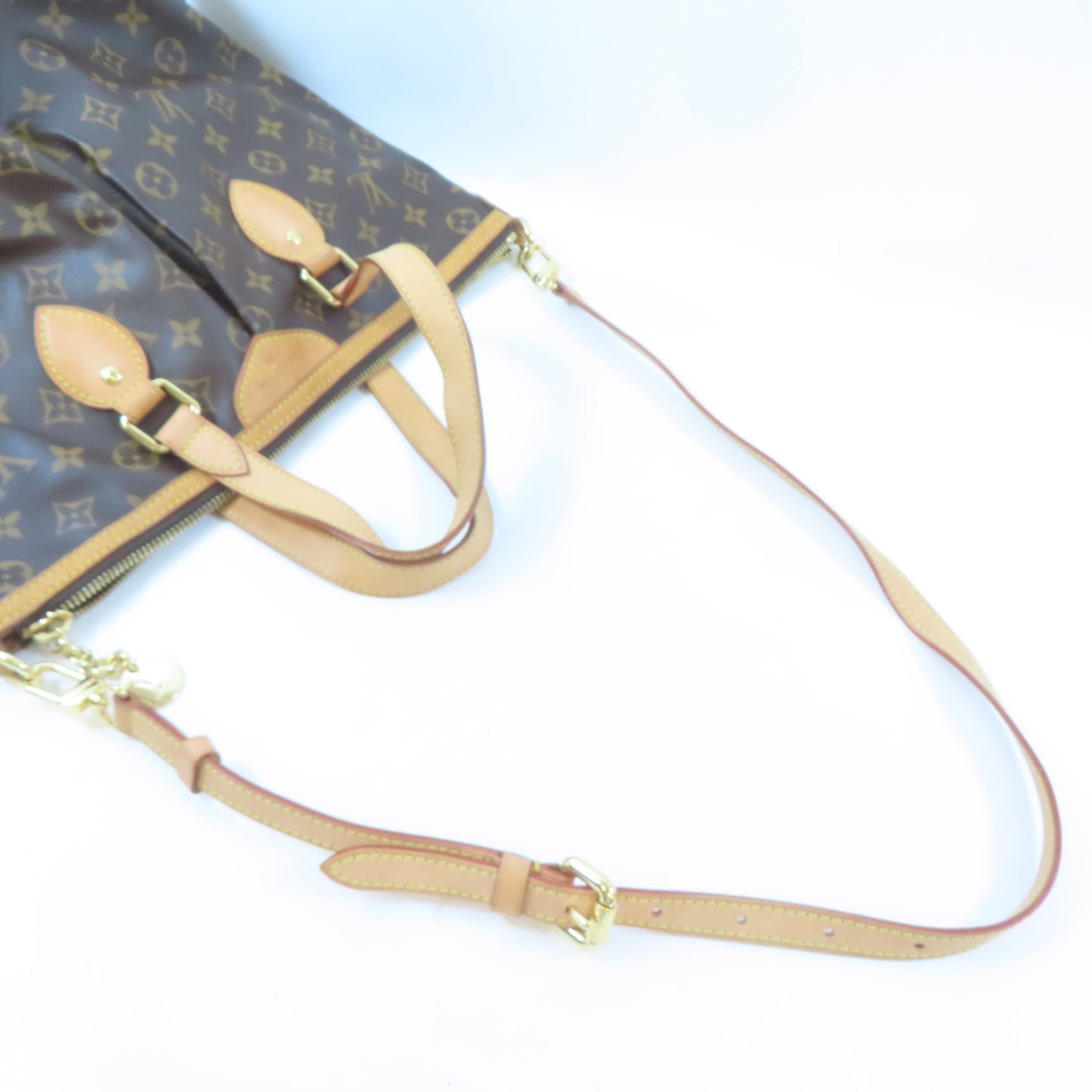 LOUIS VUITTON Monogram Palermo PM金扣手挽肩背兩用袋棕色