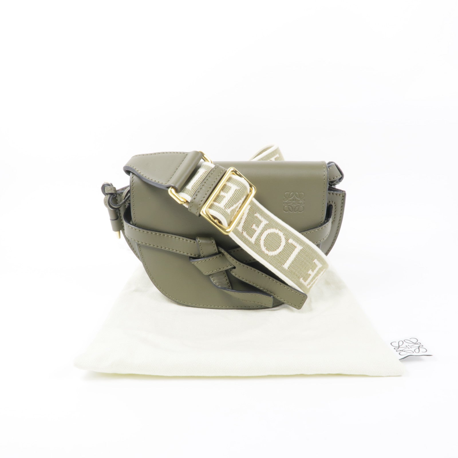 LOEWE 牛皮皮革Gate Mini金扣肩背袋