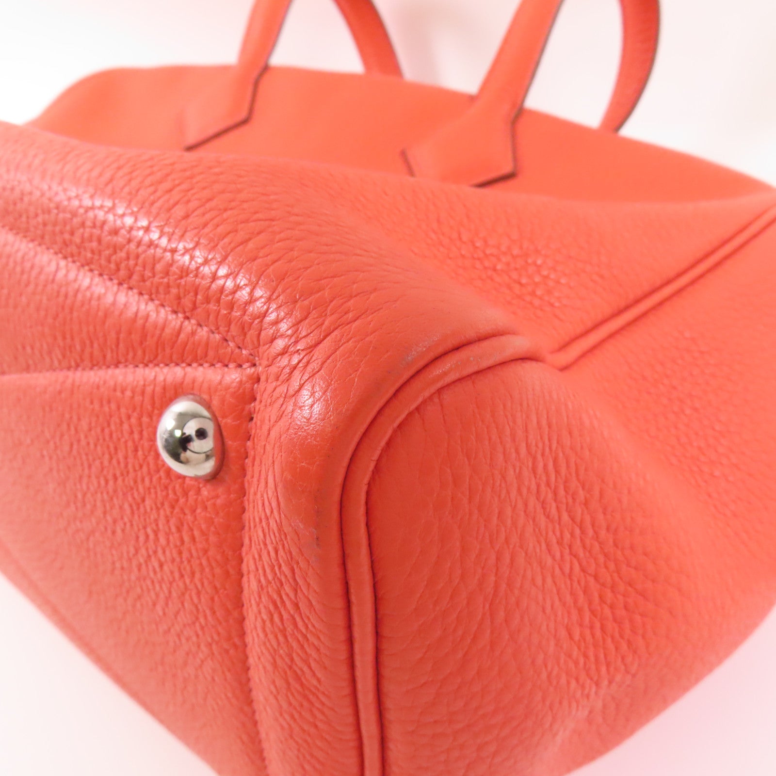 HERMES Clemence皮革Victoria銀扣肩背袋/手挽袋Rose Jaipur