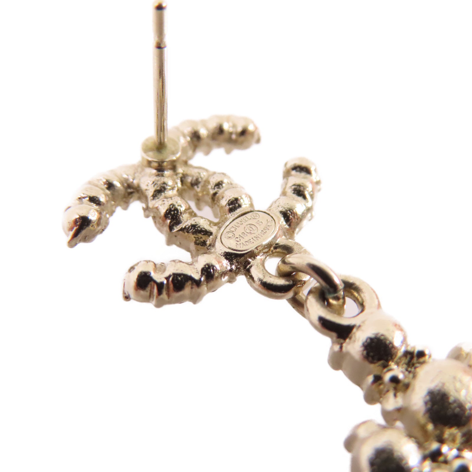 CHANEL 金屬/仿珍珠CC Earrings耳環金色/彩色