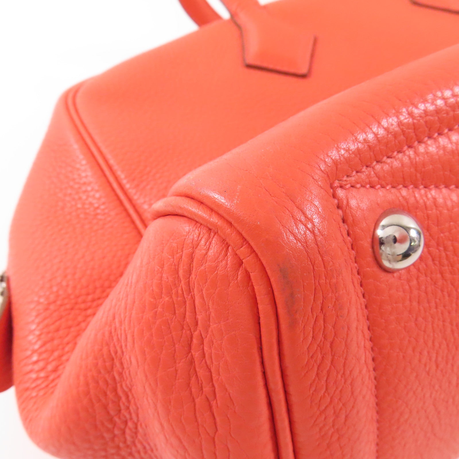 HERMES Clemence皮革Victoria銀扣肩背袋/手挽袋Rose Jaipur