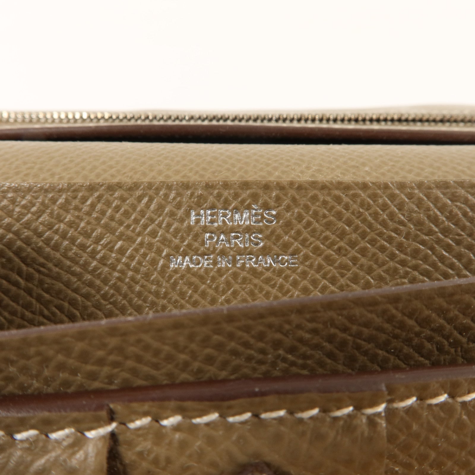 HERMES Epsom皮革Bearn Long Wallet銀扣長錢包Etoupe