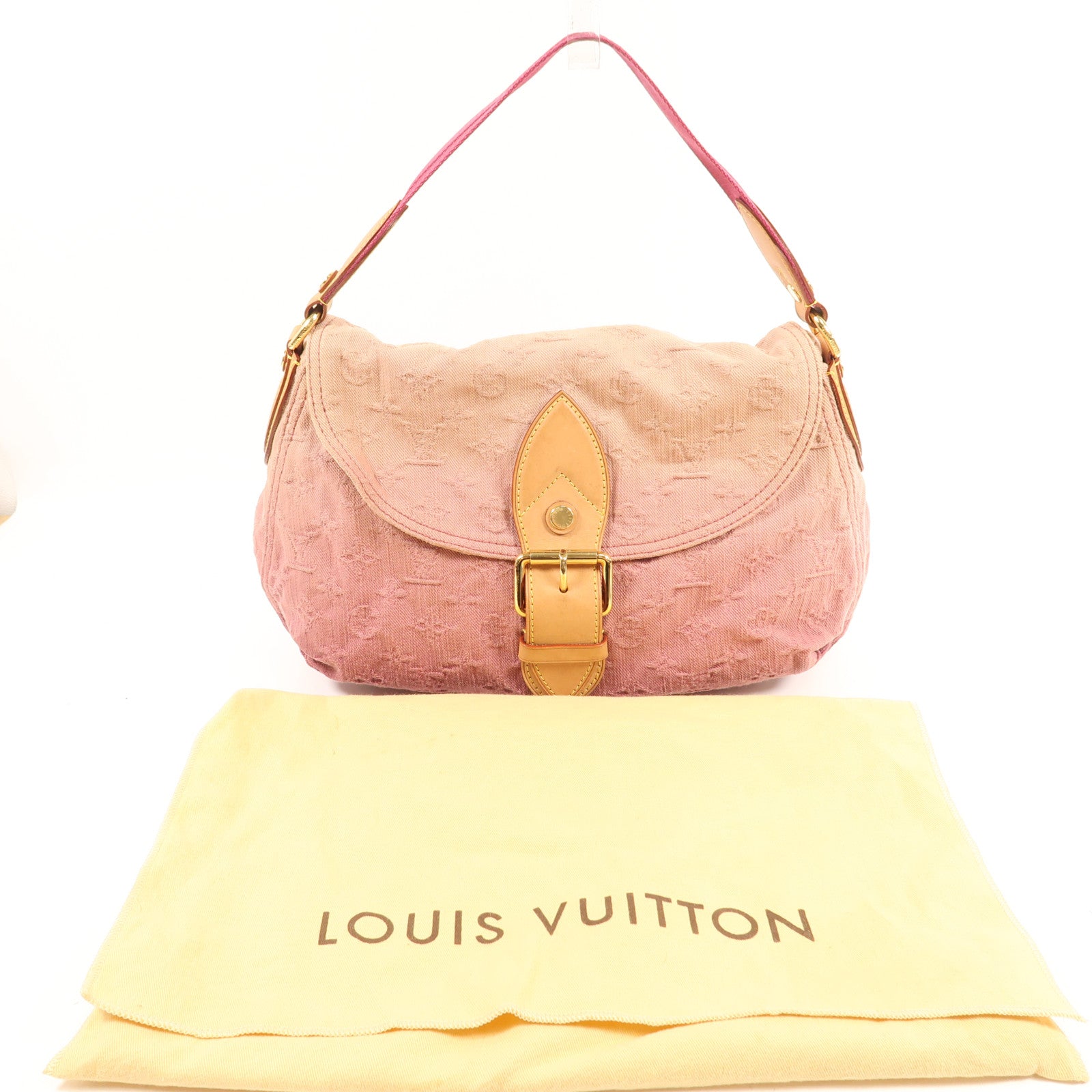LOUIS VUITTON Monogram Denim Sunray金扣手挽袋