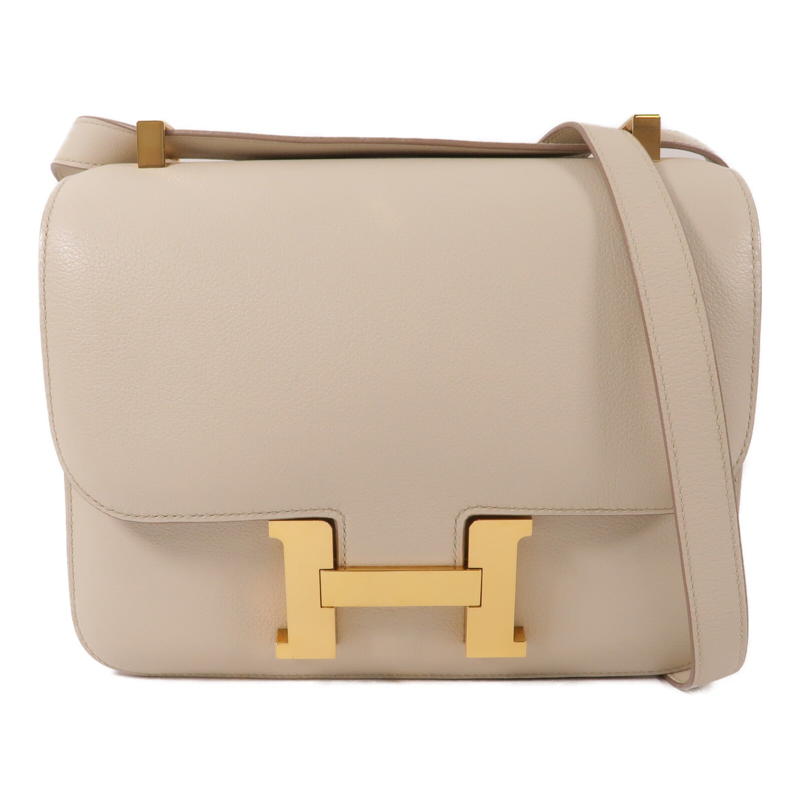 HERMES Evercolor皮革Constance 24肩背袋Craie