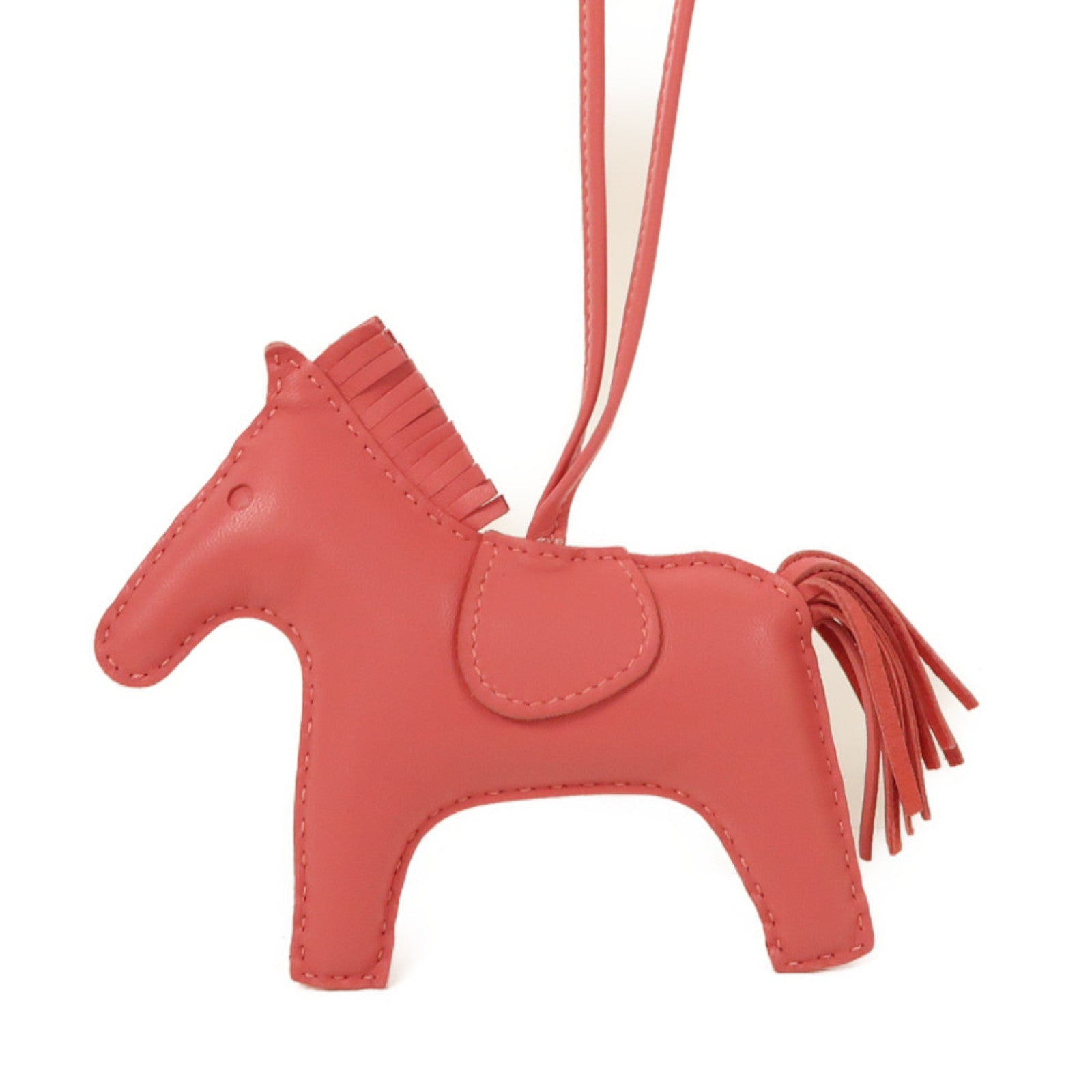 HERMES Milo皮革Rodeo MM掛飾Rose Azalee