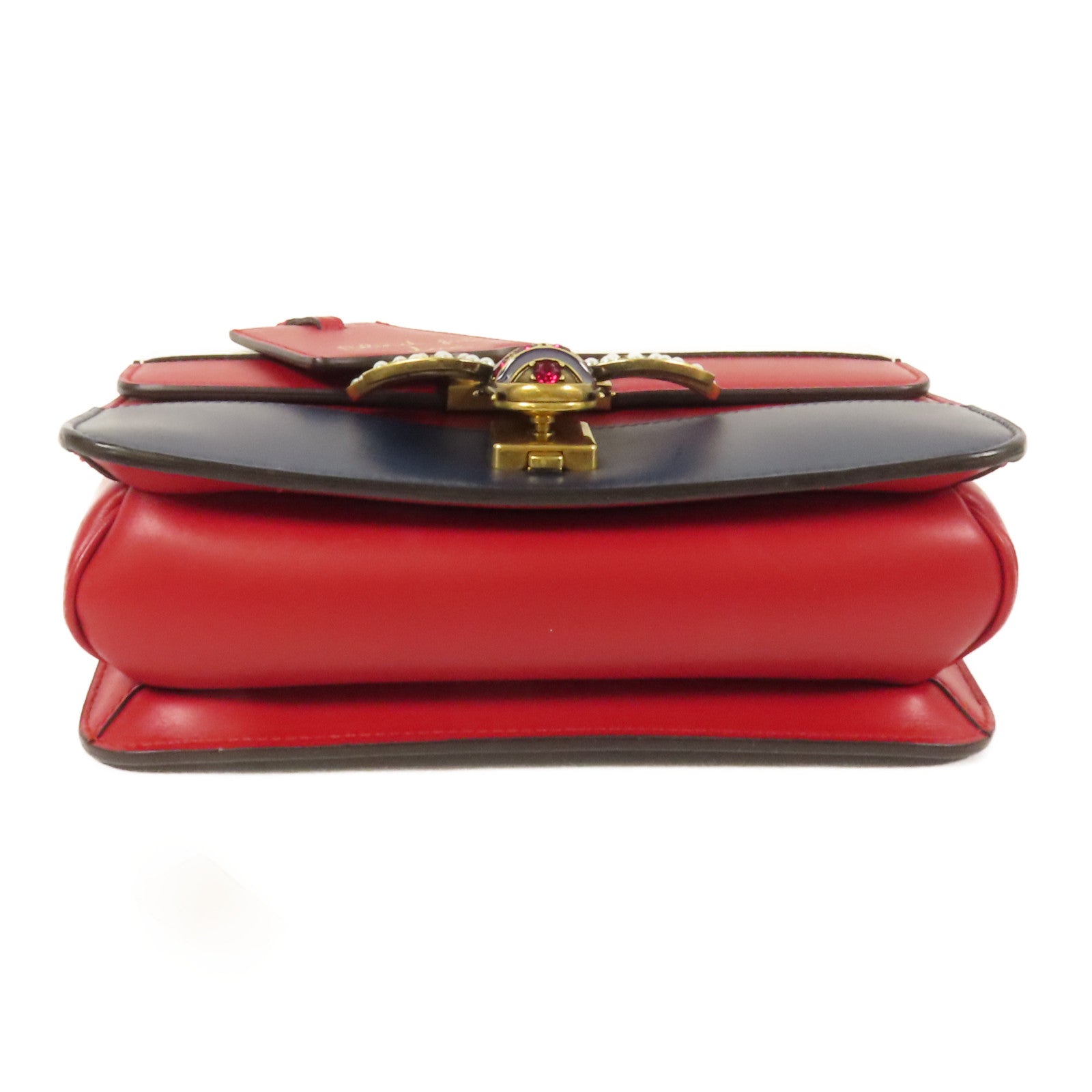 GUCCI 牛皮皮革Queen Margaret Bee金扣肩背袋