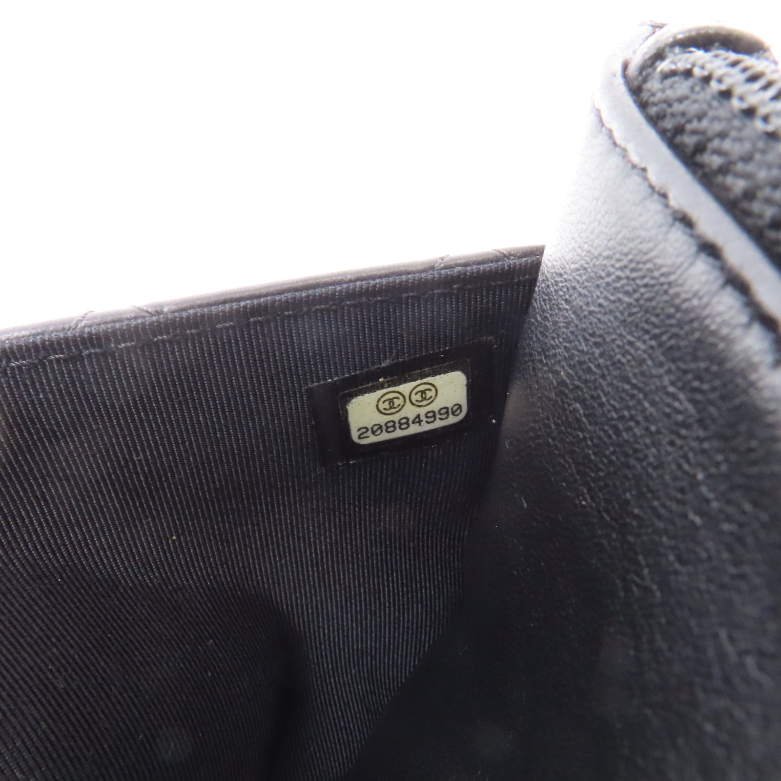 CHANEL 菱格羊皮皮革Wallet On Chain銀扣鏈帶肩背袋黑色