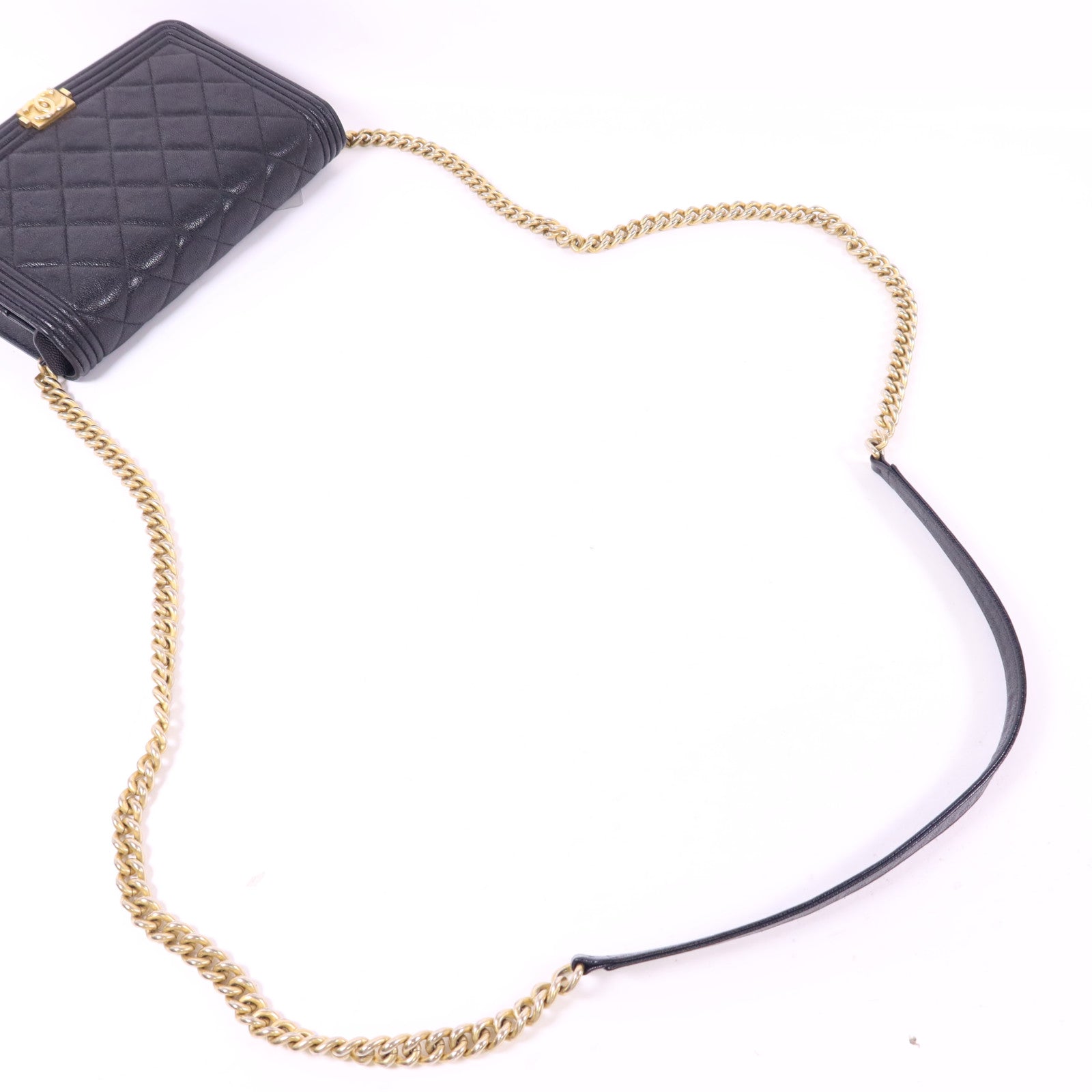 CHANEL 牛皮皮革Boy WOC Wallet On Chain金扣鏈帶肩背袋