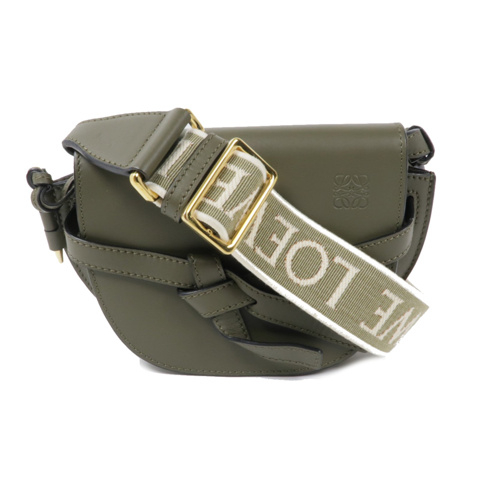 LOEWE 牛皮皮革Gate Mini金扣肩背袋