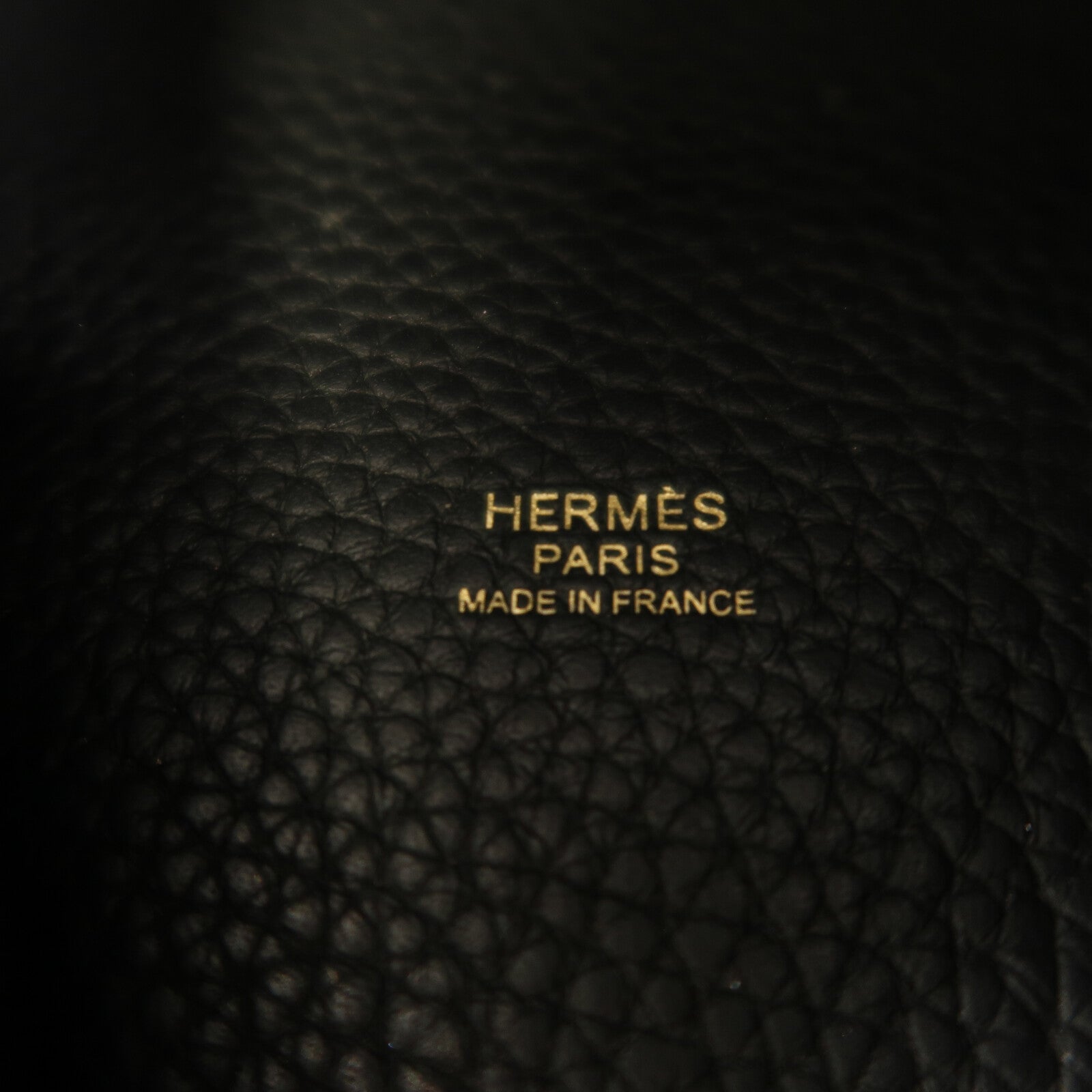 HERMES Clemence皮革Picotin MM手挽袋Noir