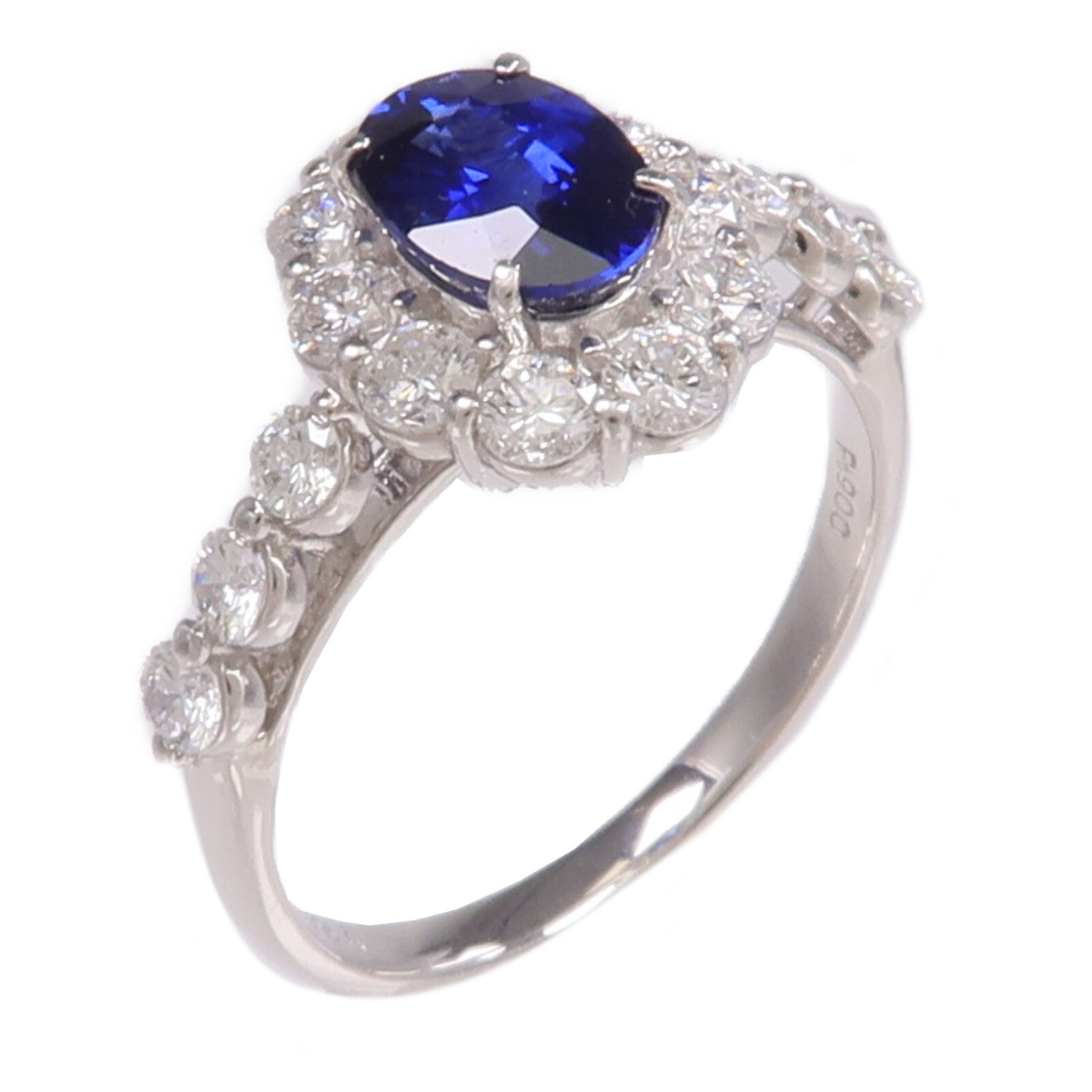 JEWELRY PT900鉑金Sapphire Diamond Ring藍寶石/鑽石戒指